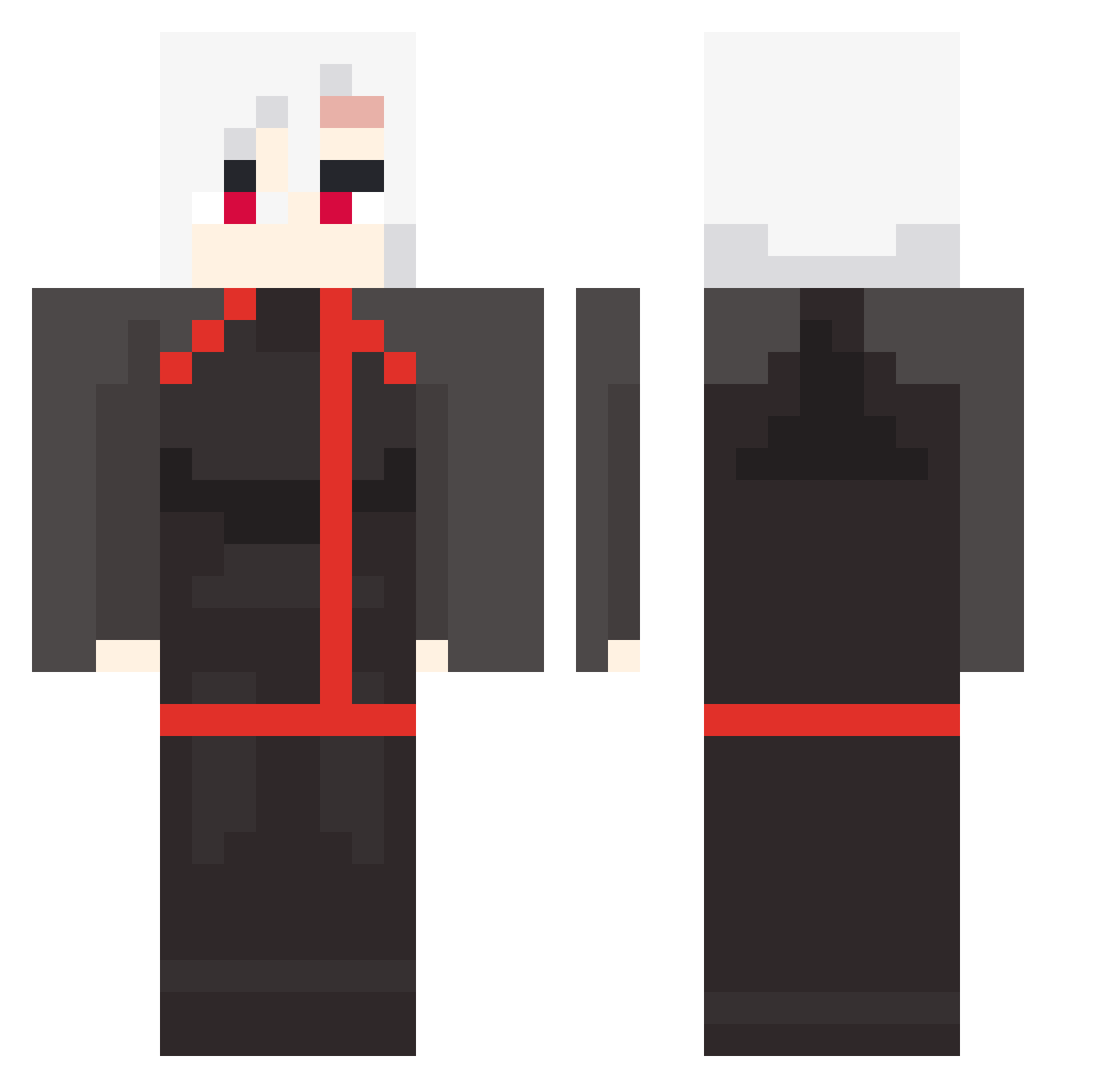 wulfism Minecraft skin, front and back view