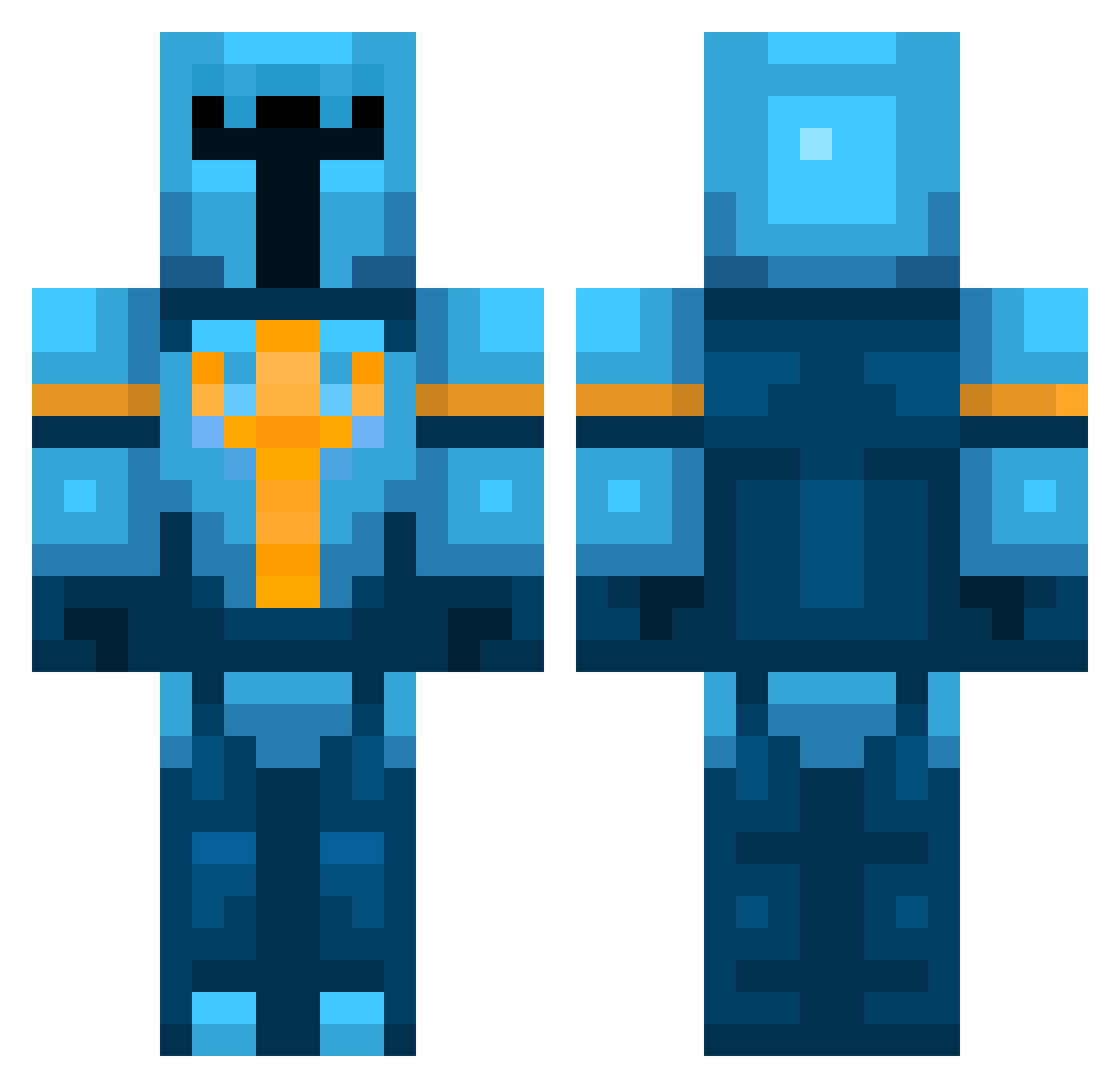Saxony Minecraft skin, front and back view