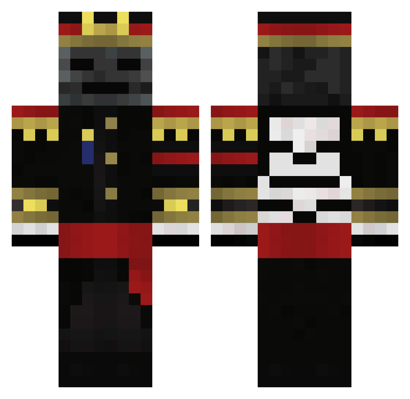 ErringHealer Minecraft skin, front and back view