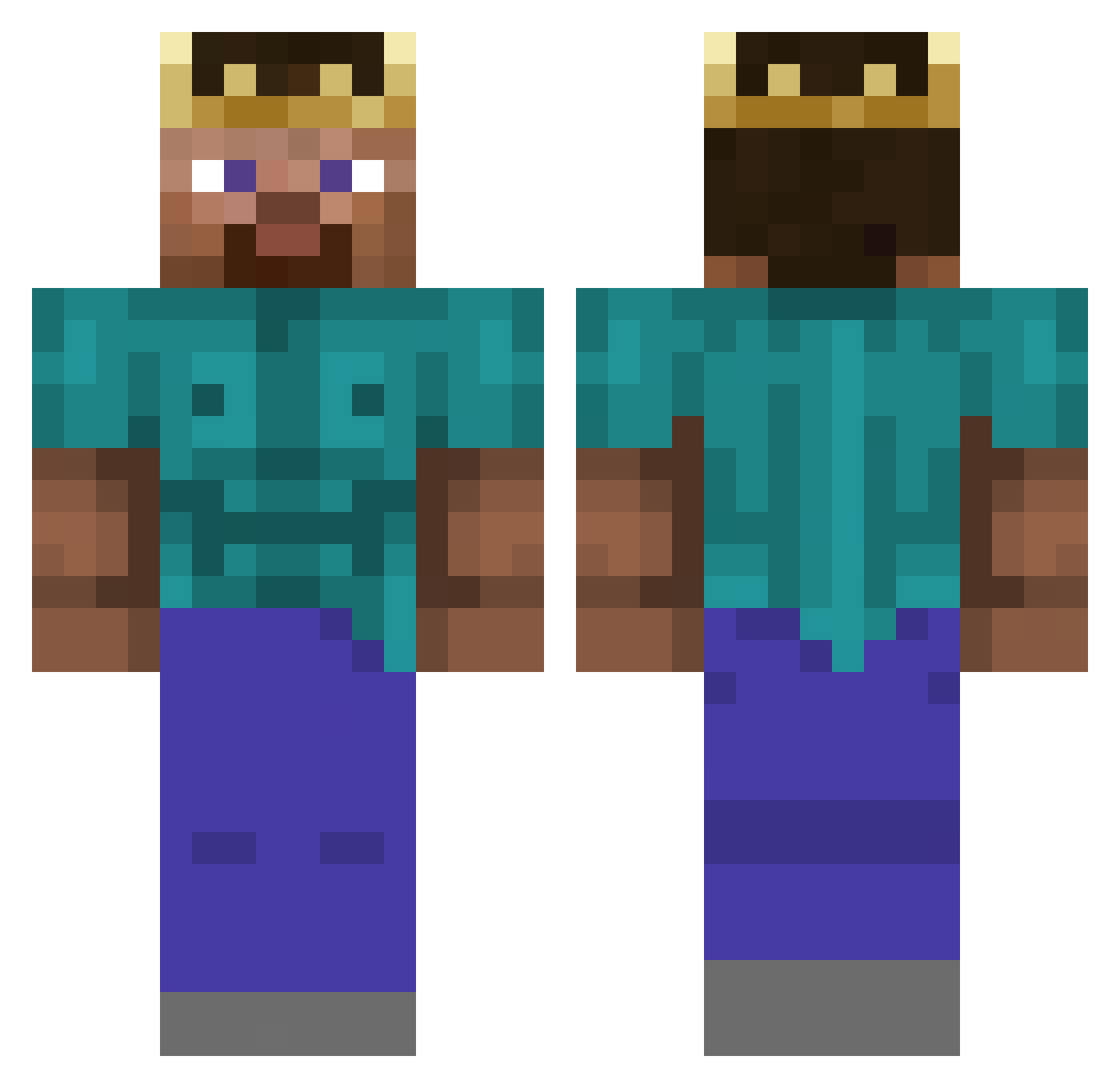 rileyplays720 Minecraft skin, front and back view