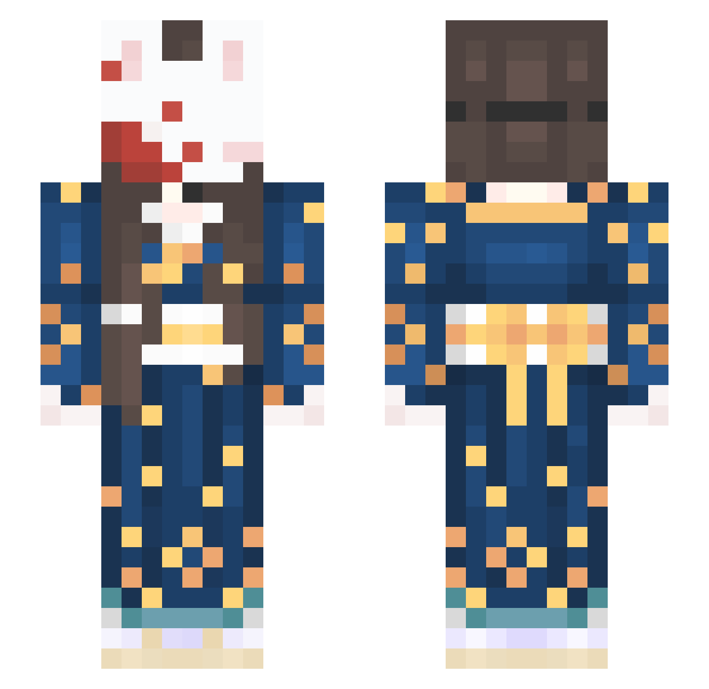 Wildings Minecraft skin, front and back view
