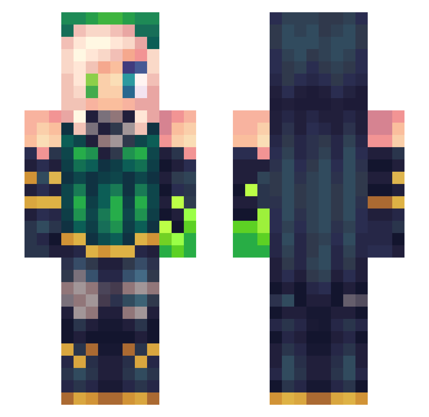 Rostym Minecraft skin, front and back view