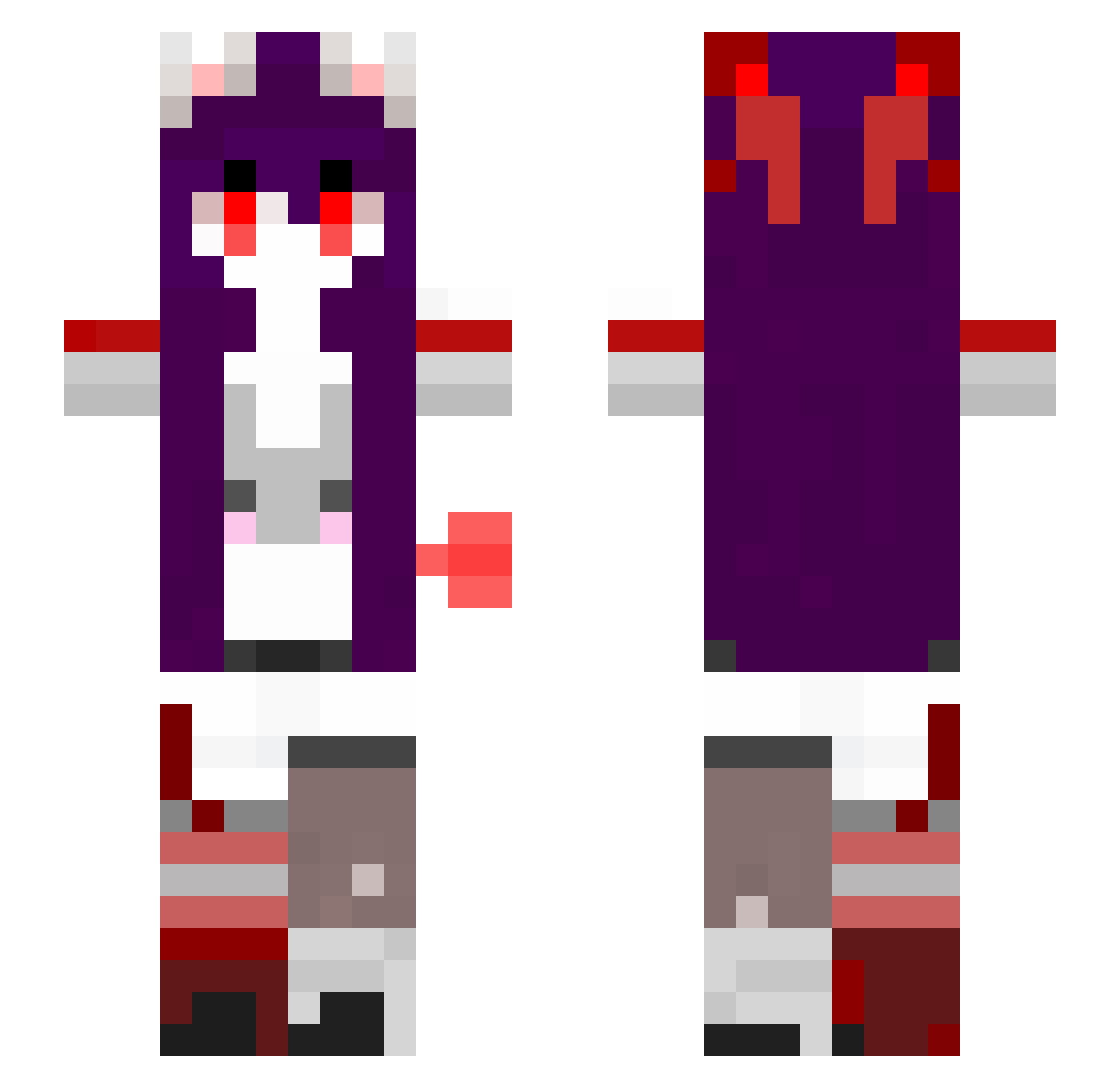 yunai2008 Minecraft skin, front and back view