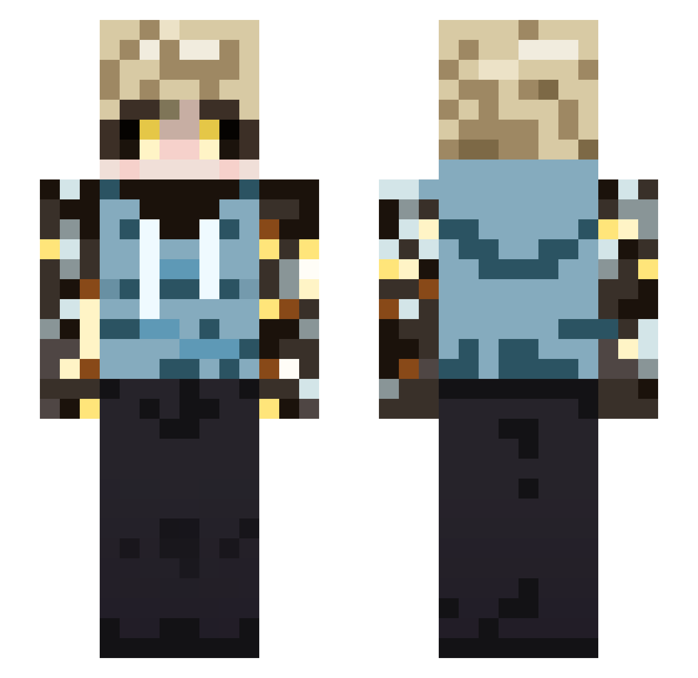 Charbraise_ Minecraft skin, front and back view