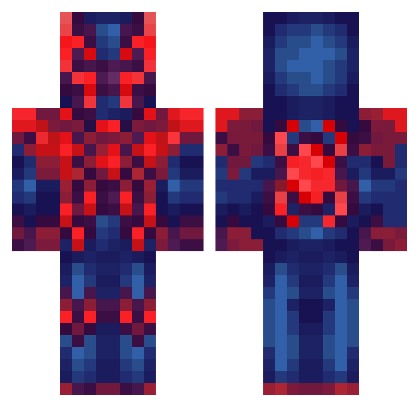 Defollicles Minecraft skin, front and back view