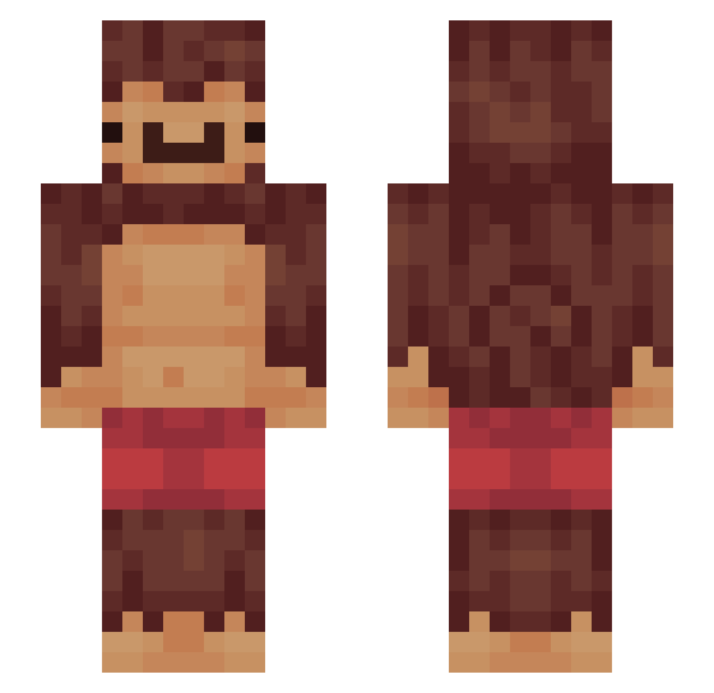 bobine Minecraft skin, front and back view
