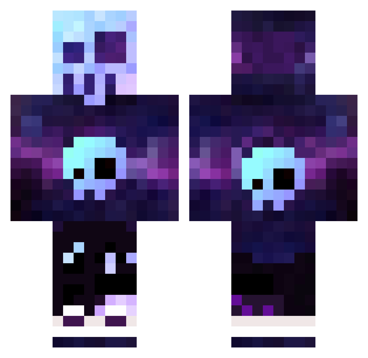 slashercatgirl Minecraft skin, front and back view
