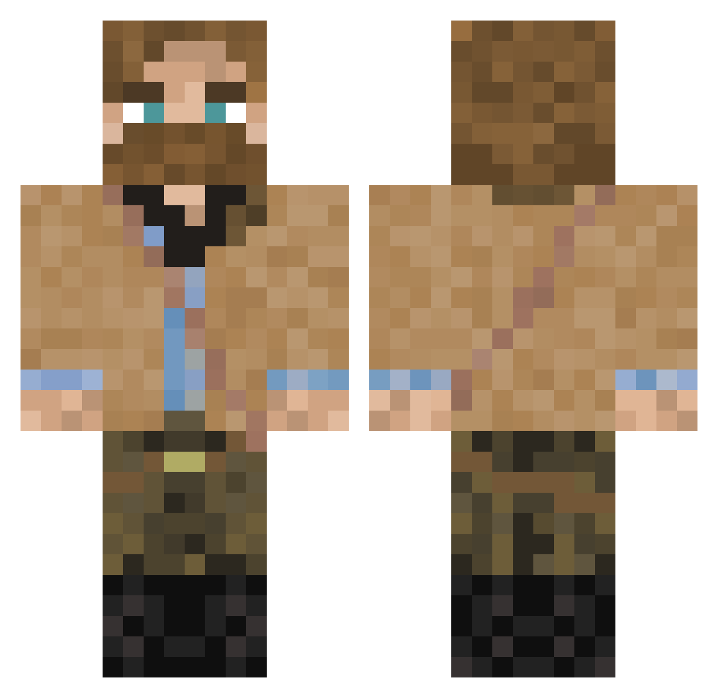 MinecraftPro Minecraft skin, front and back view