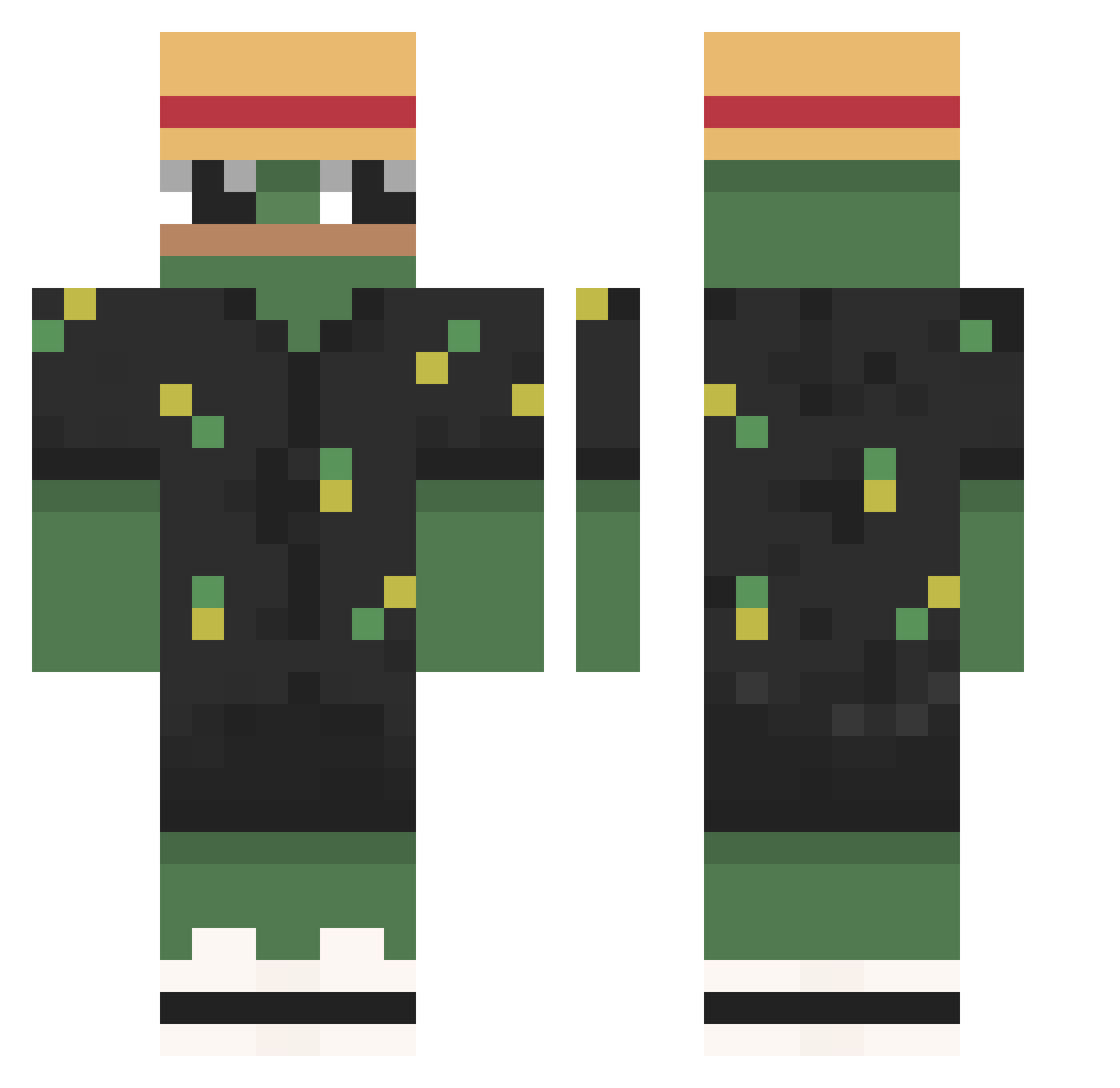 portal10 Minecraft skin, front and back view