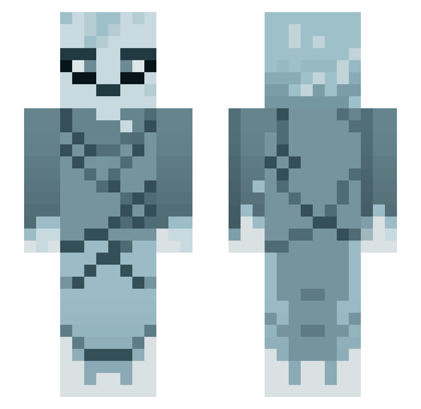 Lee606 Minecraft skin, front and back view
