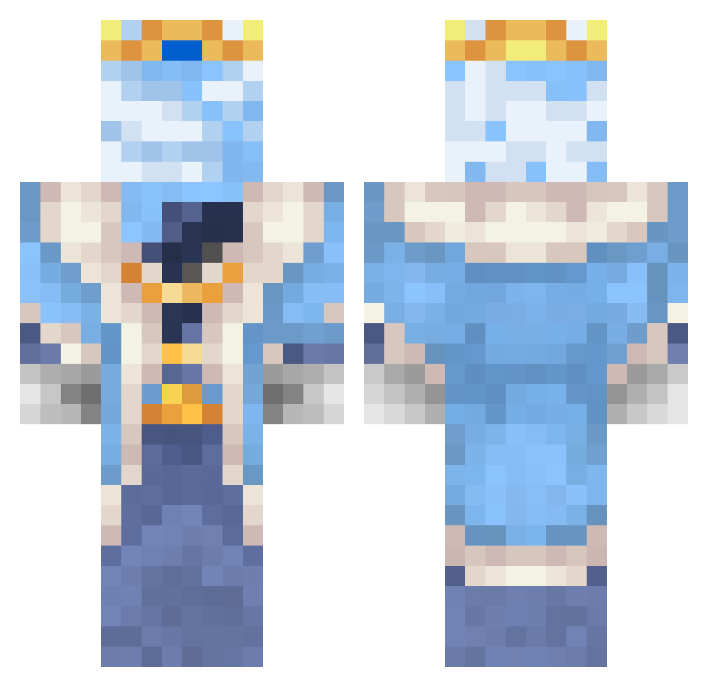 Jmanab Minecraft skin, front and back view