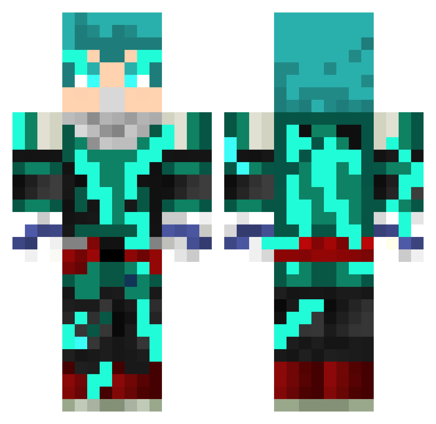 Demonzero38 Minecraft skin, front and back view
