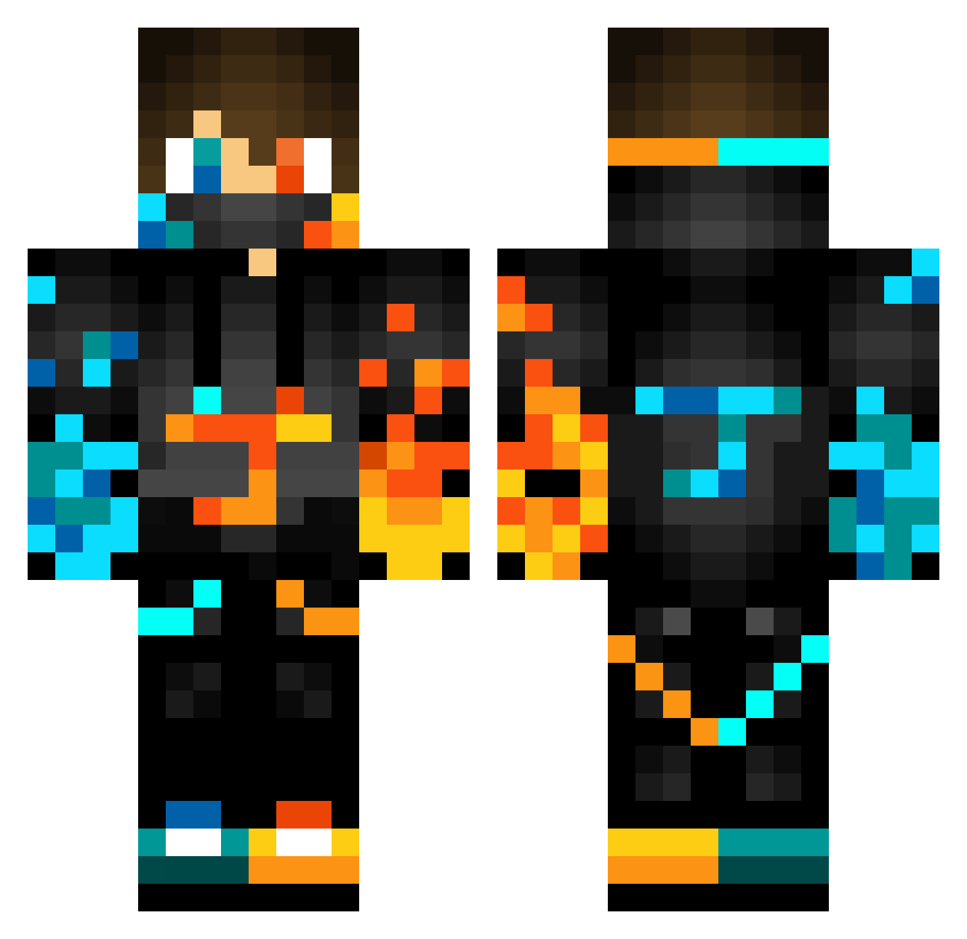Tedded Minecraft skin, front and back view