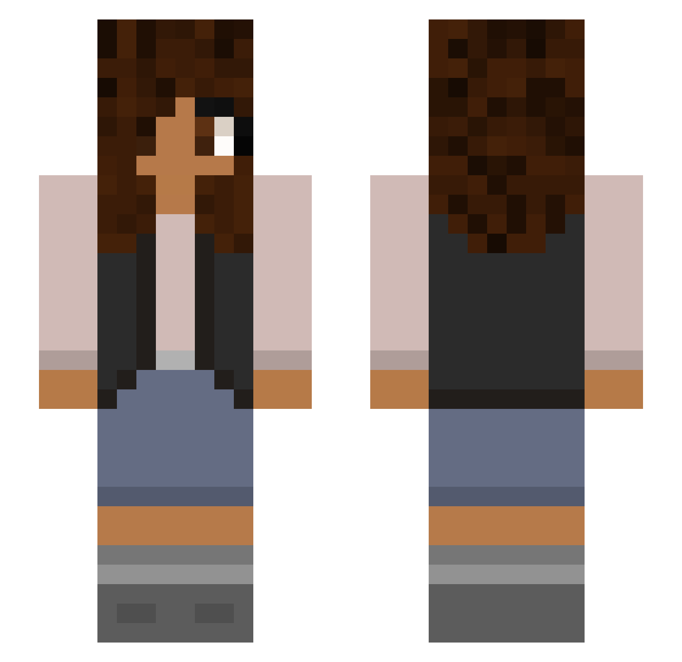 Bacaxe Minecraft skin, front and back view