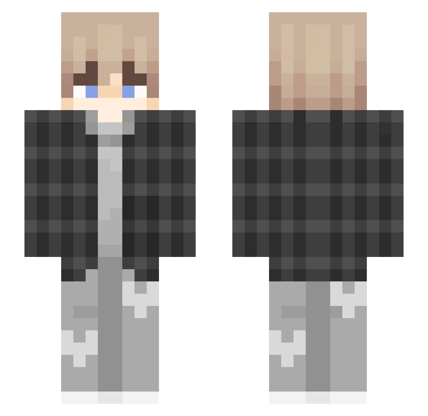 Xvccqi Minecraft skin, front and back view