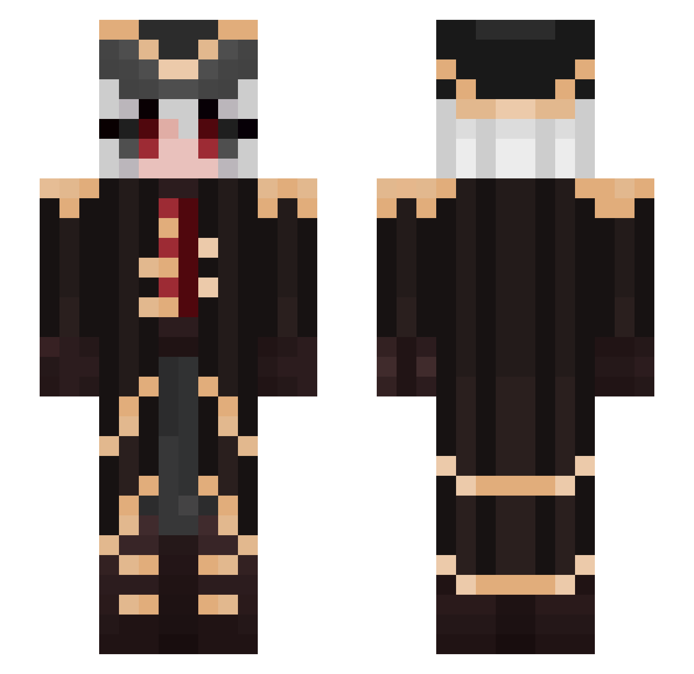 Tuga_Espacos Minecraft skin, front and back view