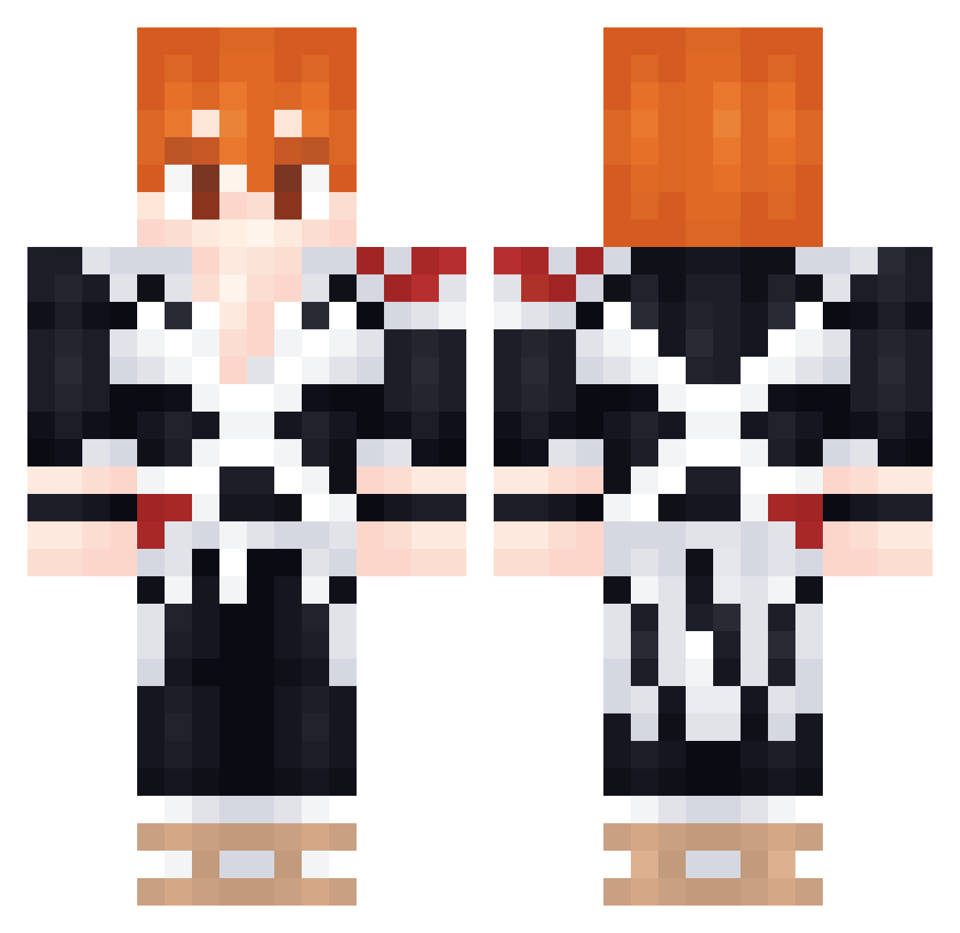 Qubinioo Minecraft skin, front and back view