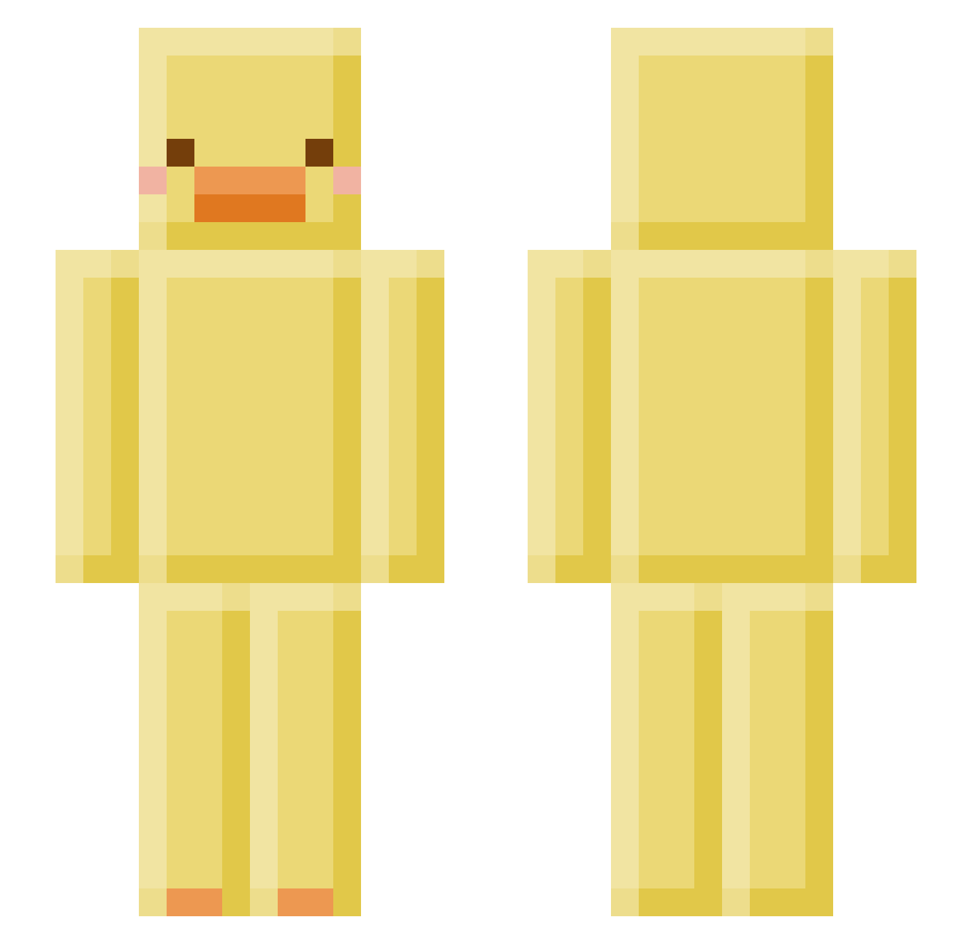 Sockful Minecraft skin, front and back view
