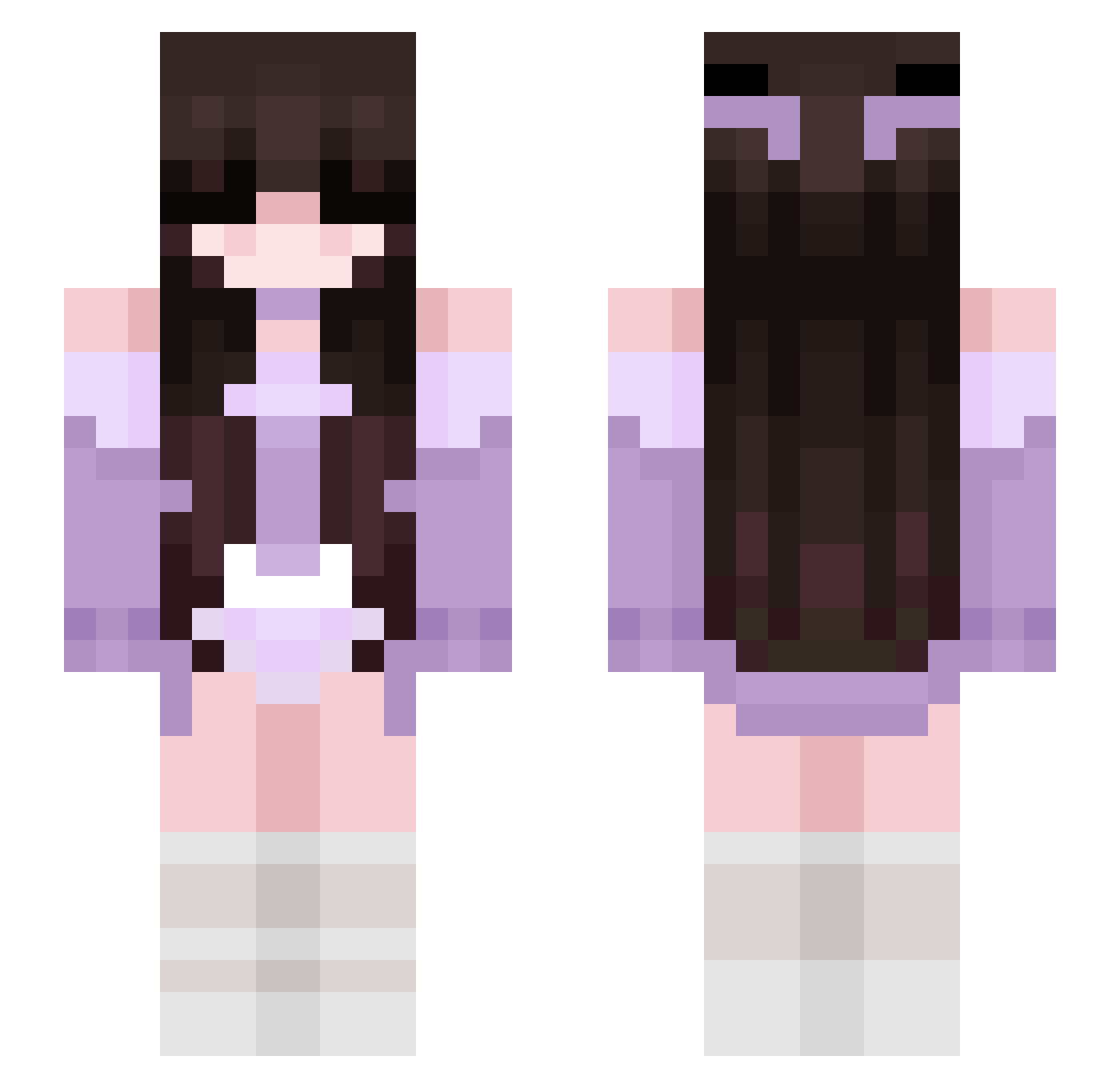 Bobinette Minecraft skin, front and back view