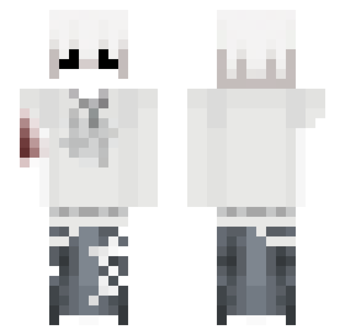 BlitzClient Minecraft skin, front and back view