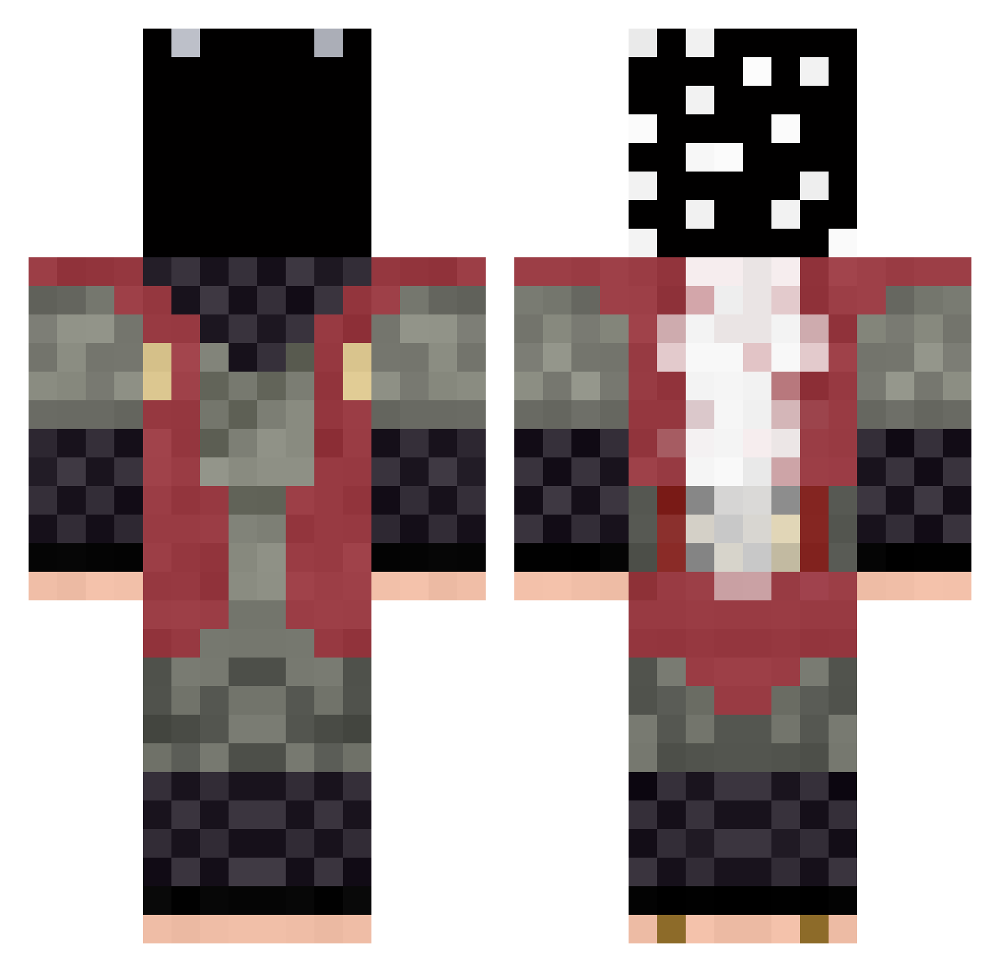 TheRustedGamer Minecraft skin, front and back view