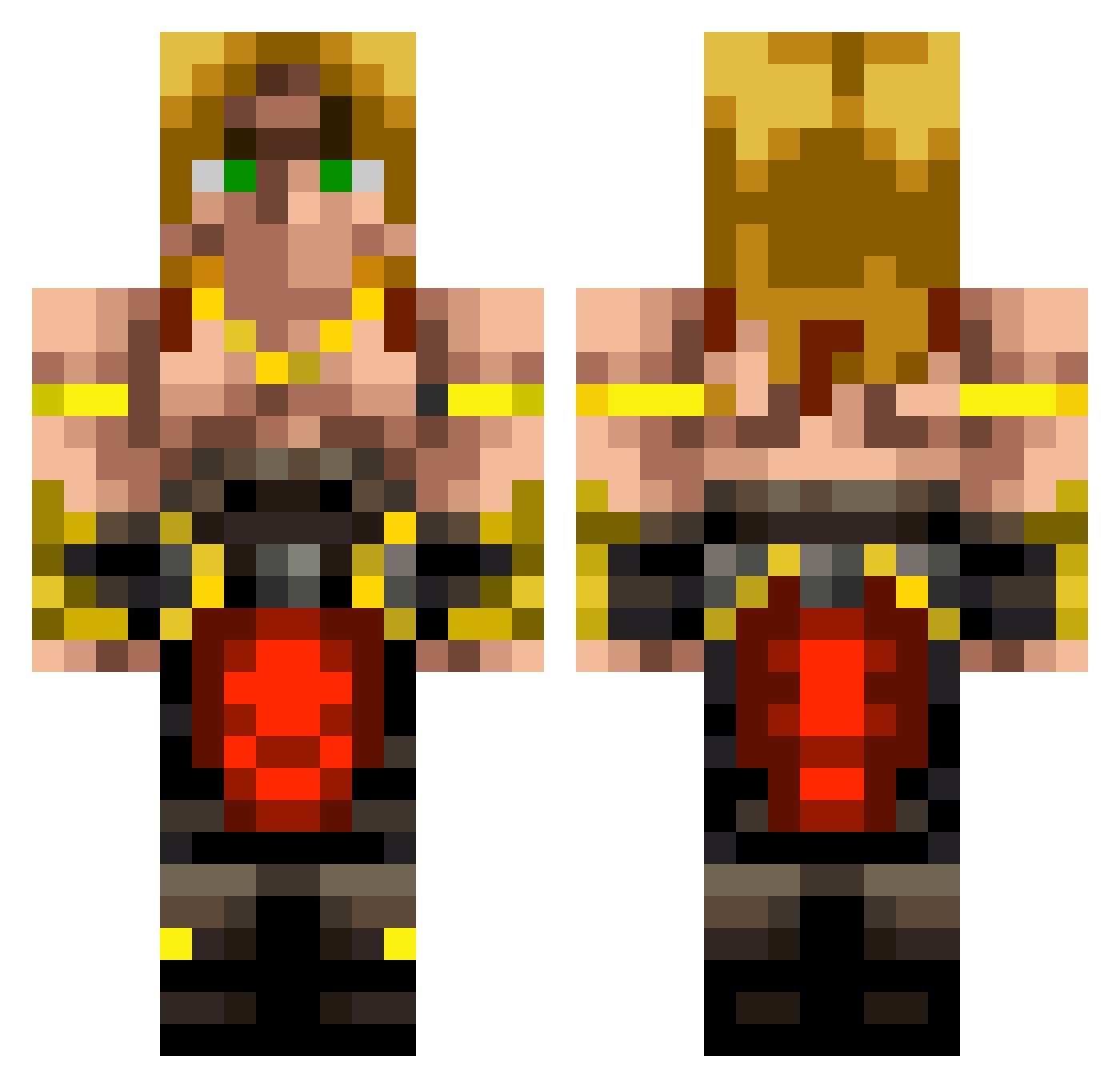 Snowlakes Minecraft skin, front and back view