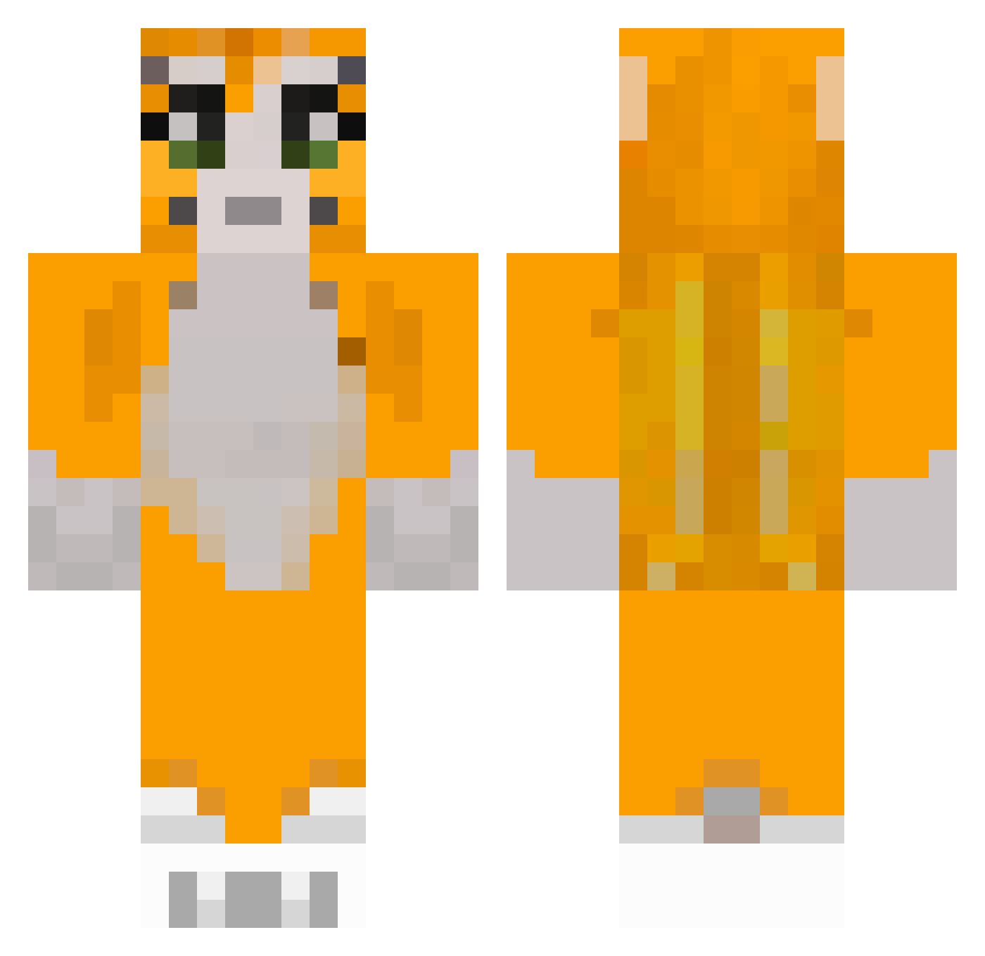 Summered Minecraft skin, front and back view