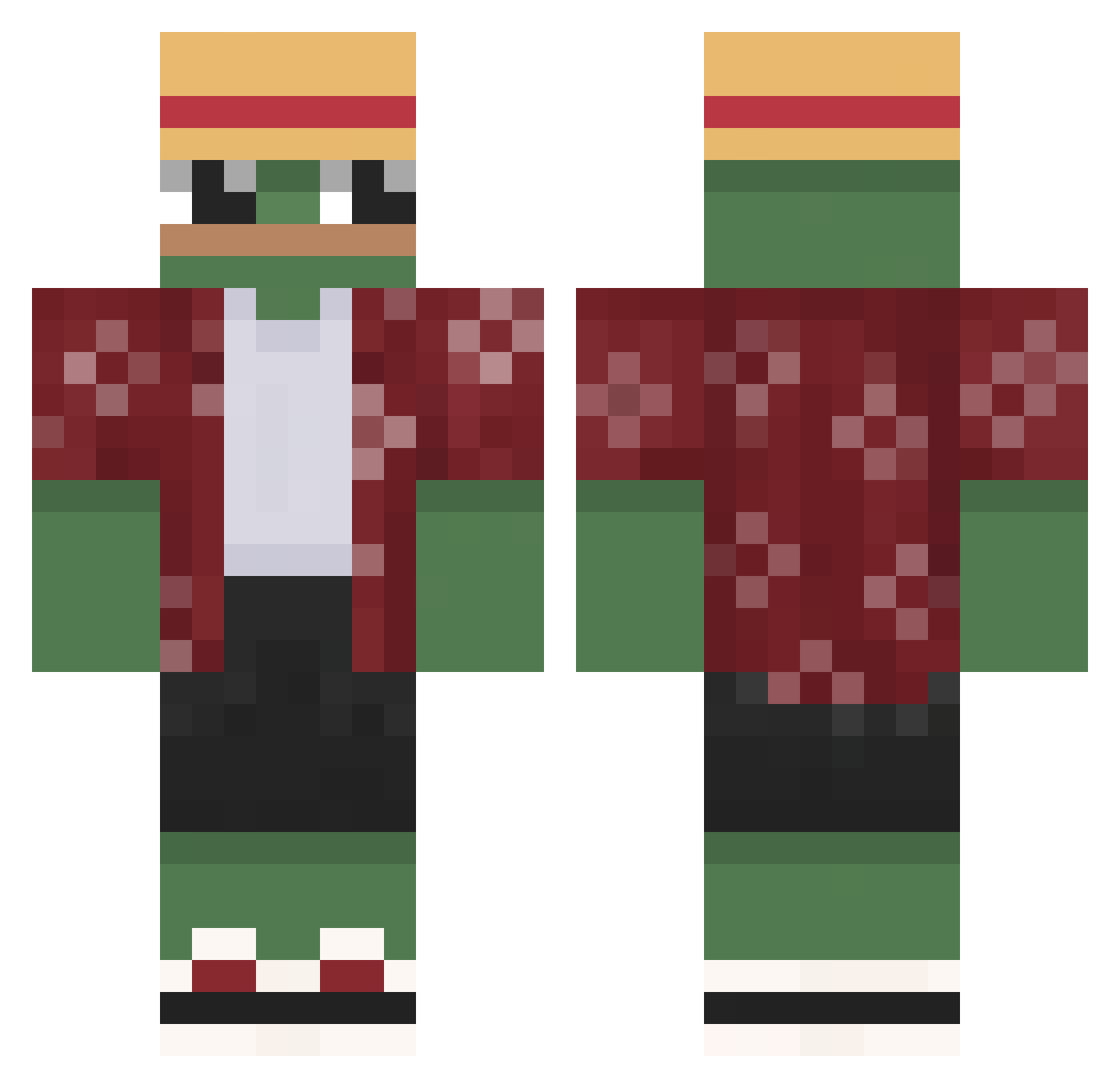 Misk11n Minecraft skin, front and back view