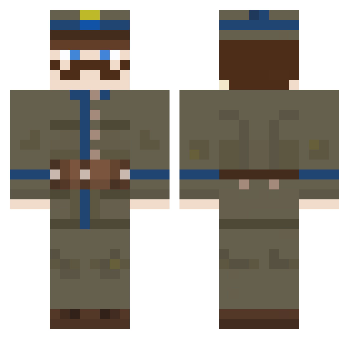 Yngve_Frej Minecraft skin, front and back view