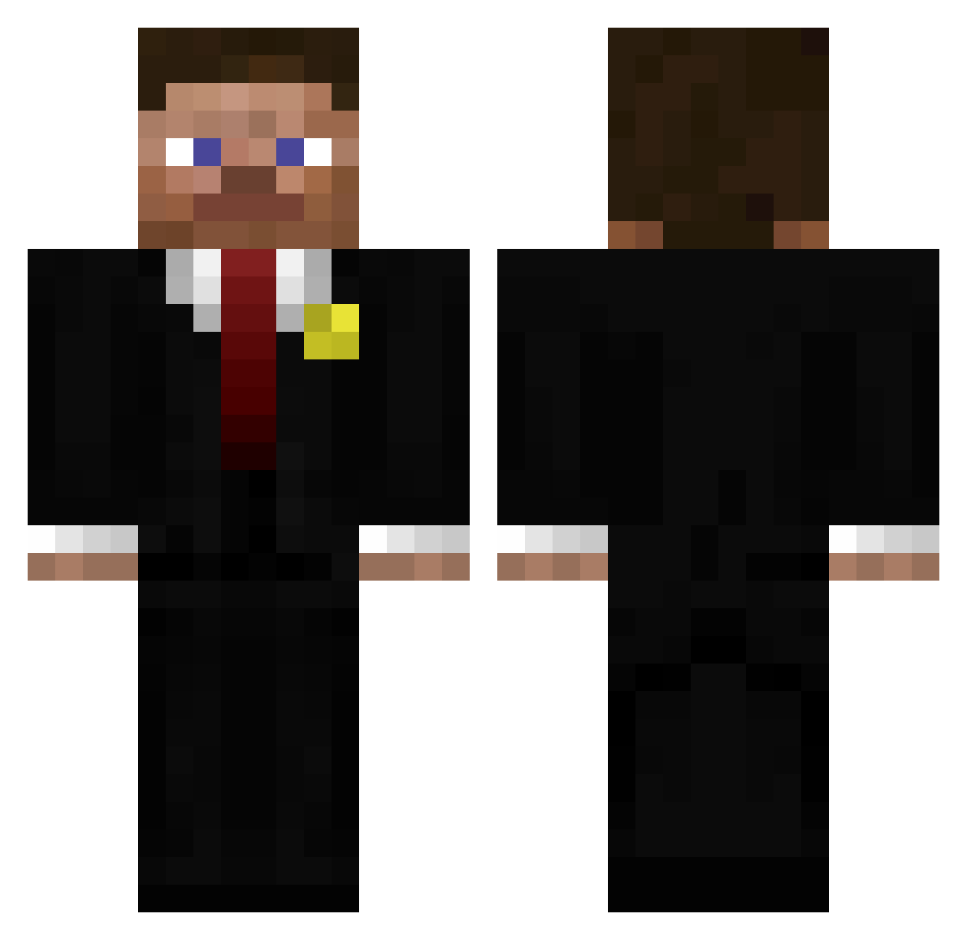 Nerz0 Minecraft skin, front and back view