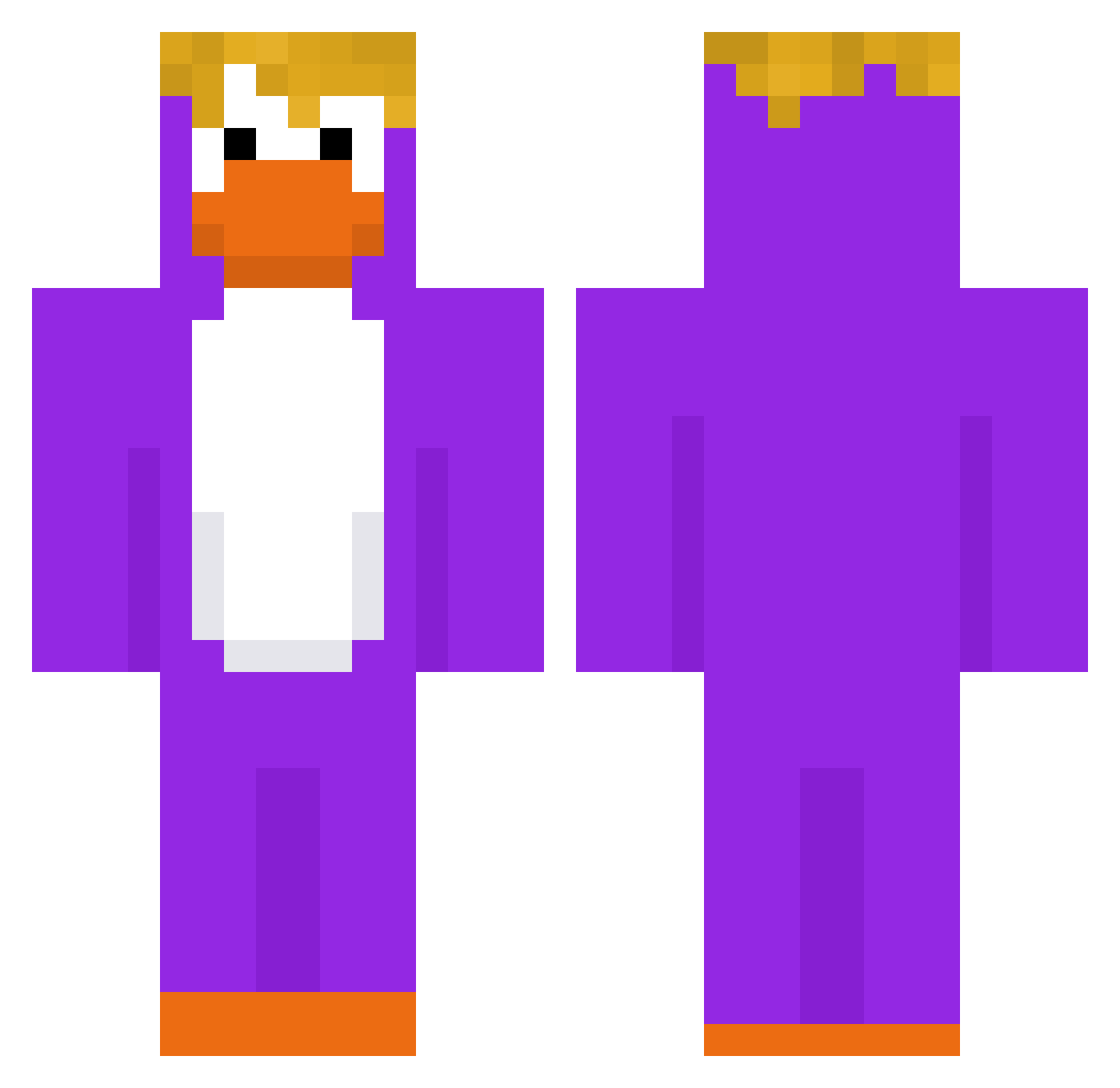 verygod Minecraft skin, front and back view