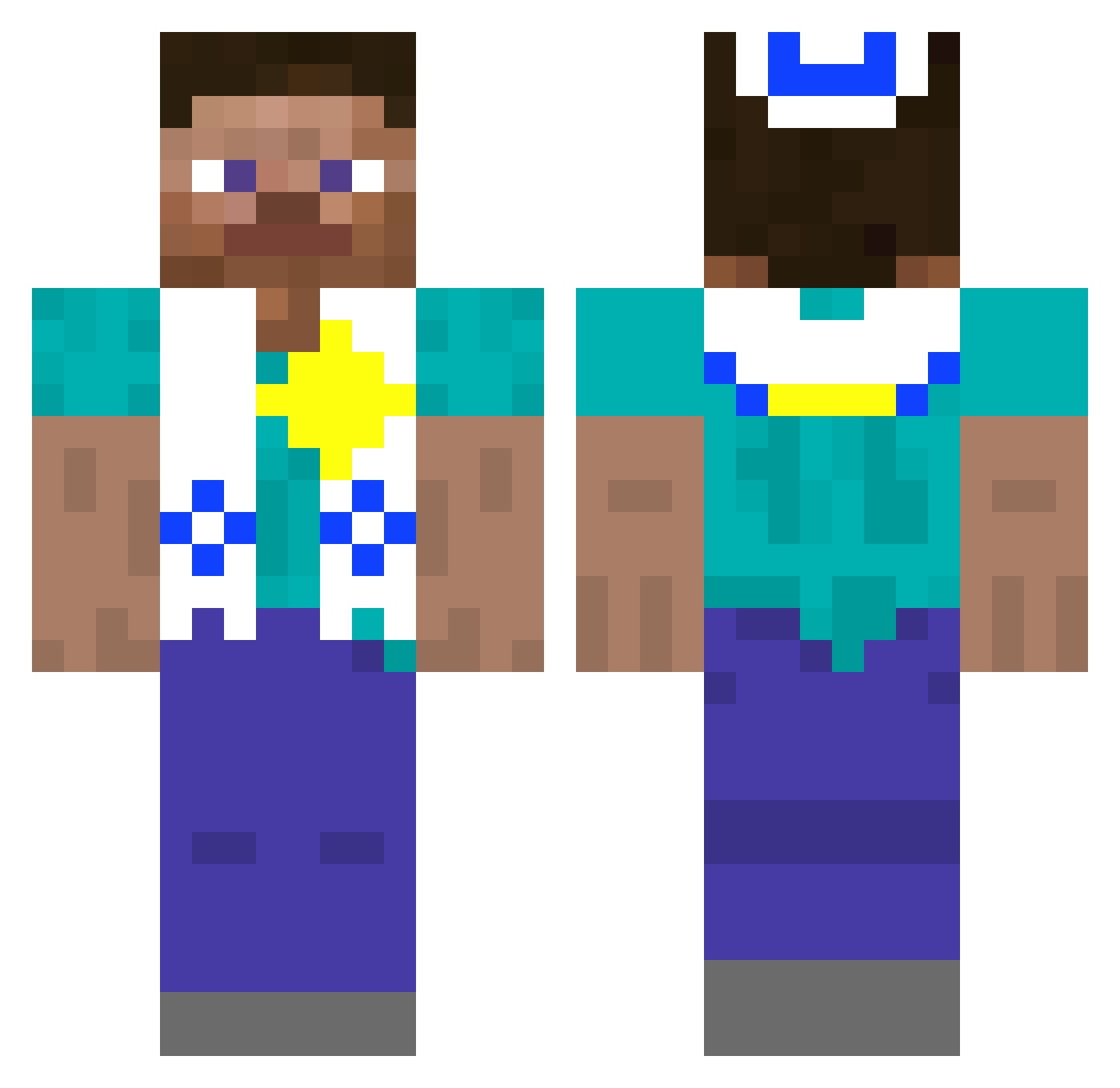 XxGoonMasterxX Minecraft skin, front and back view