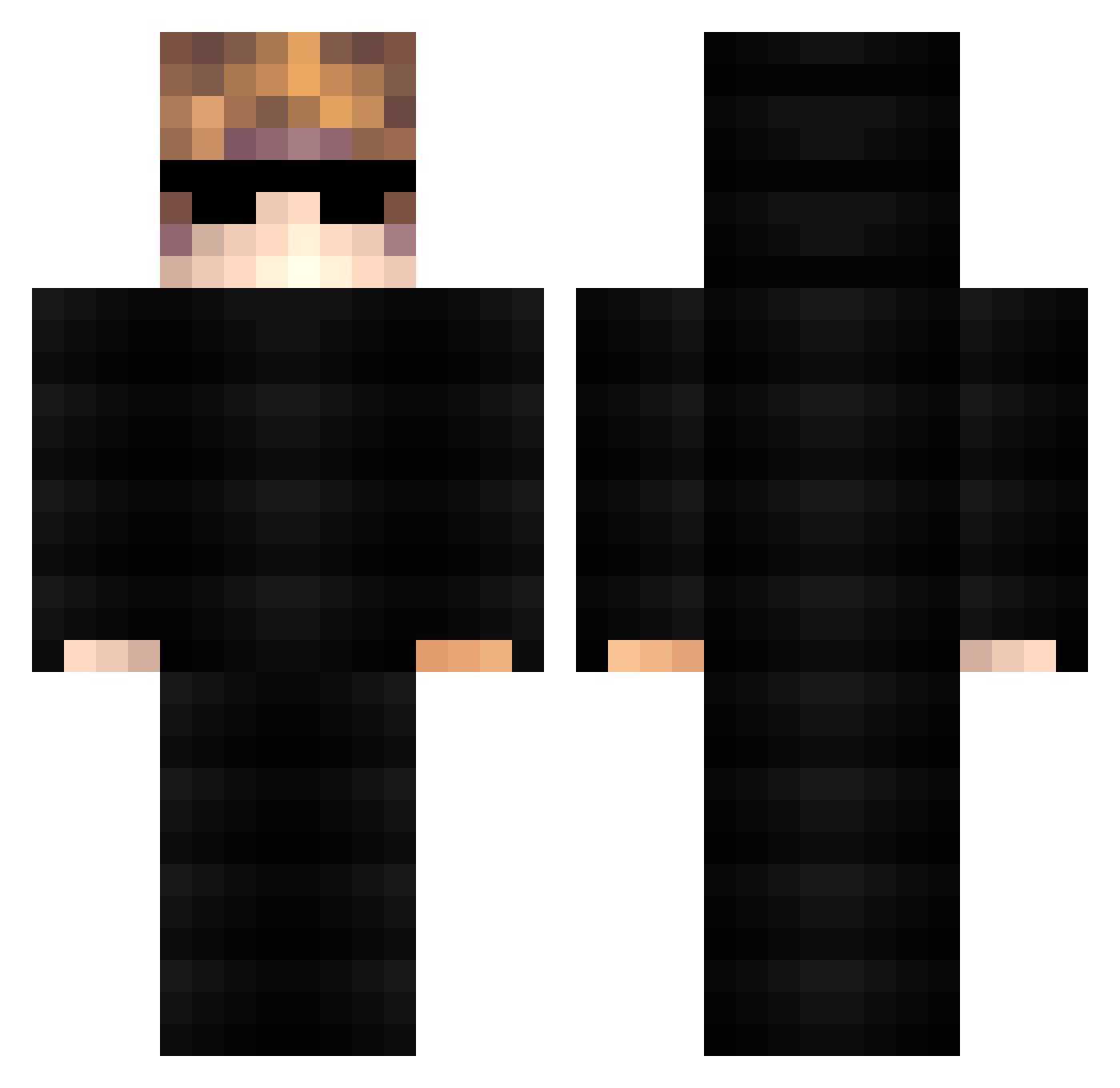 PXNCHO Minecraft skin, front and back view