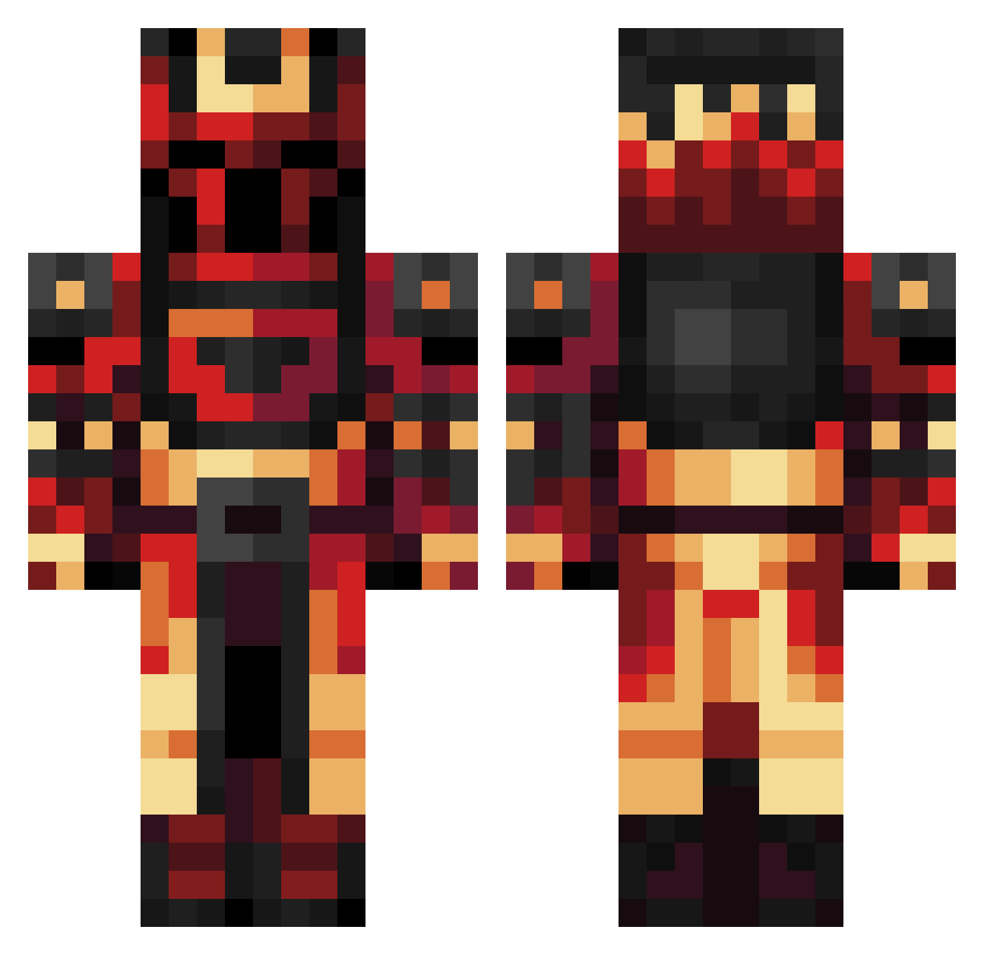 San40us1k Minecraft skin, front and back view