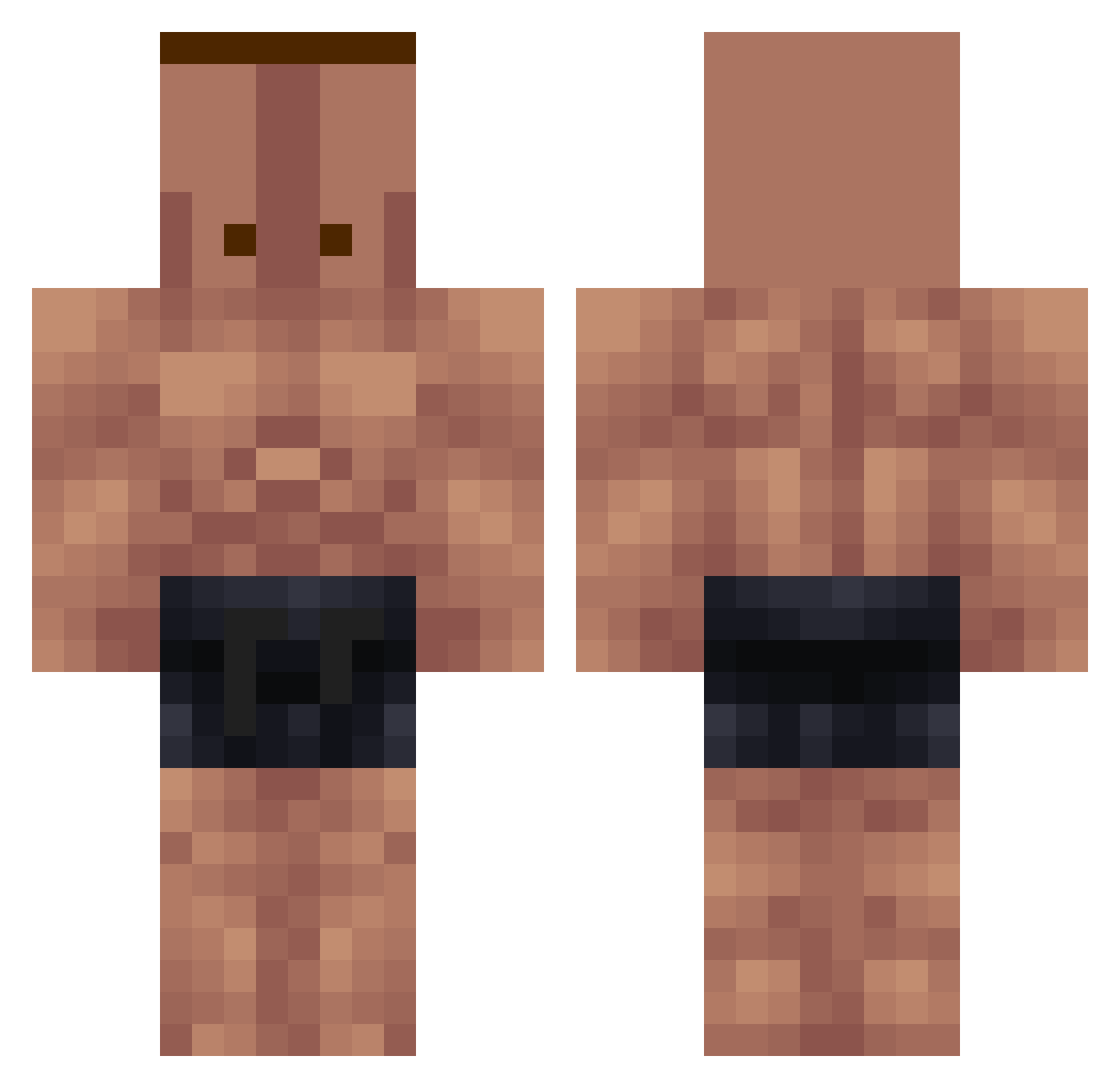 Xhosh Minecraft skin, front and back view