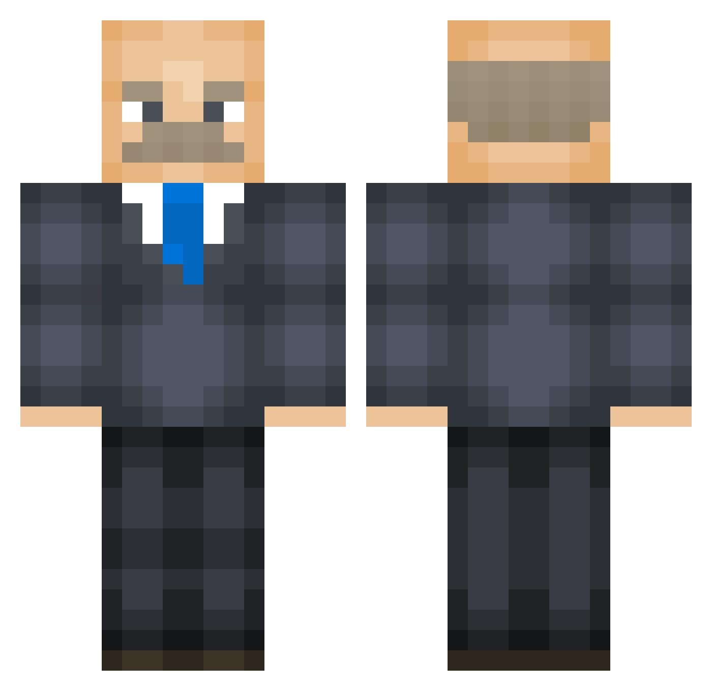 iiTsWho Minecraft skin, front and back view