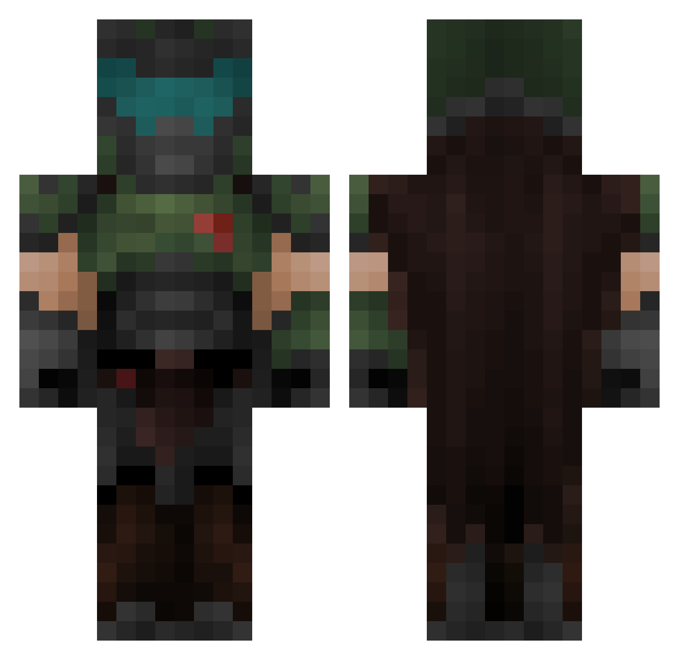 SinGluTT Minecraft skin, front and back view