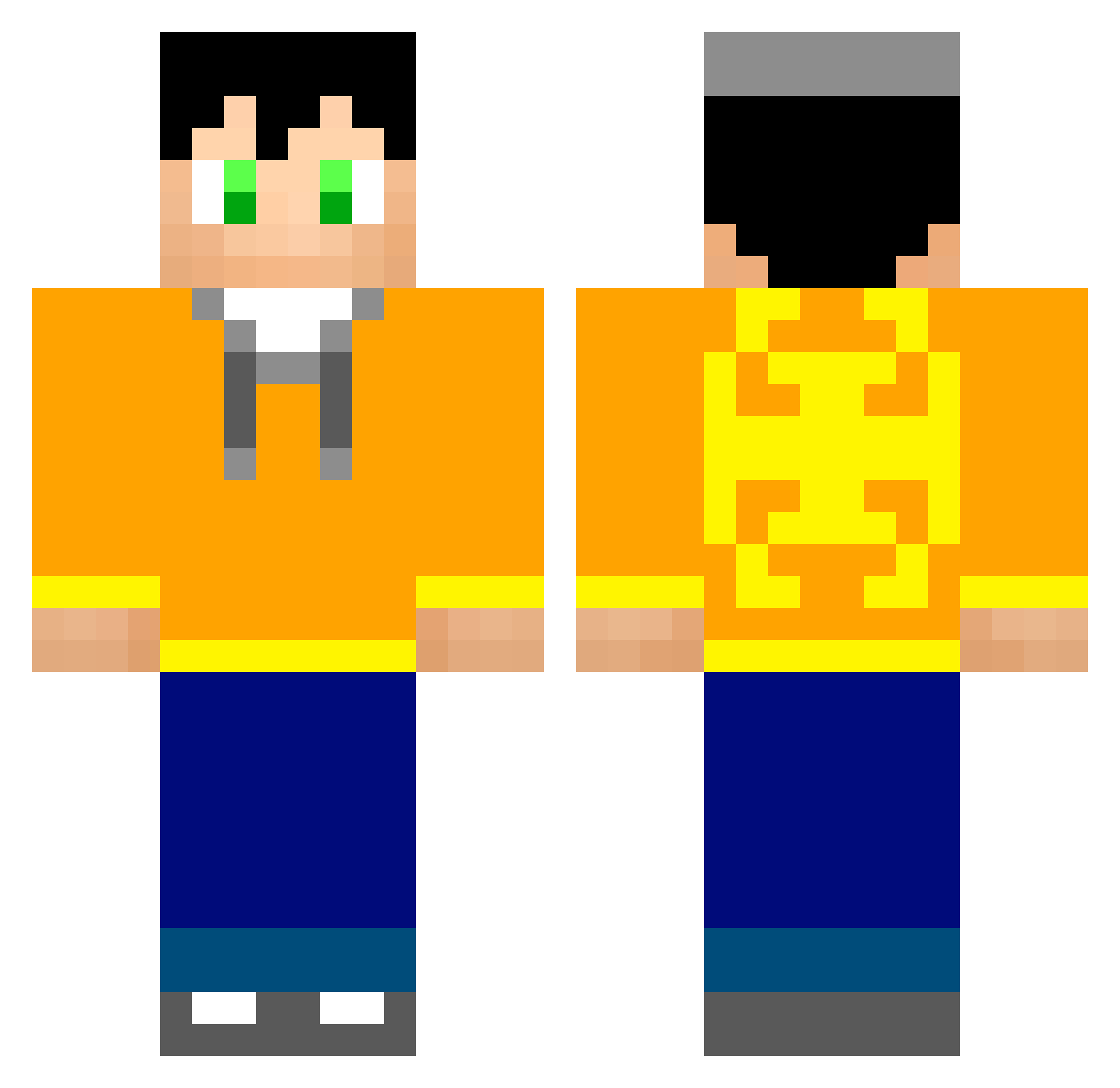 Sei207X Minecraft skin, front and back view