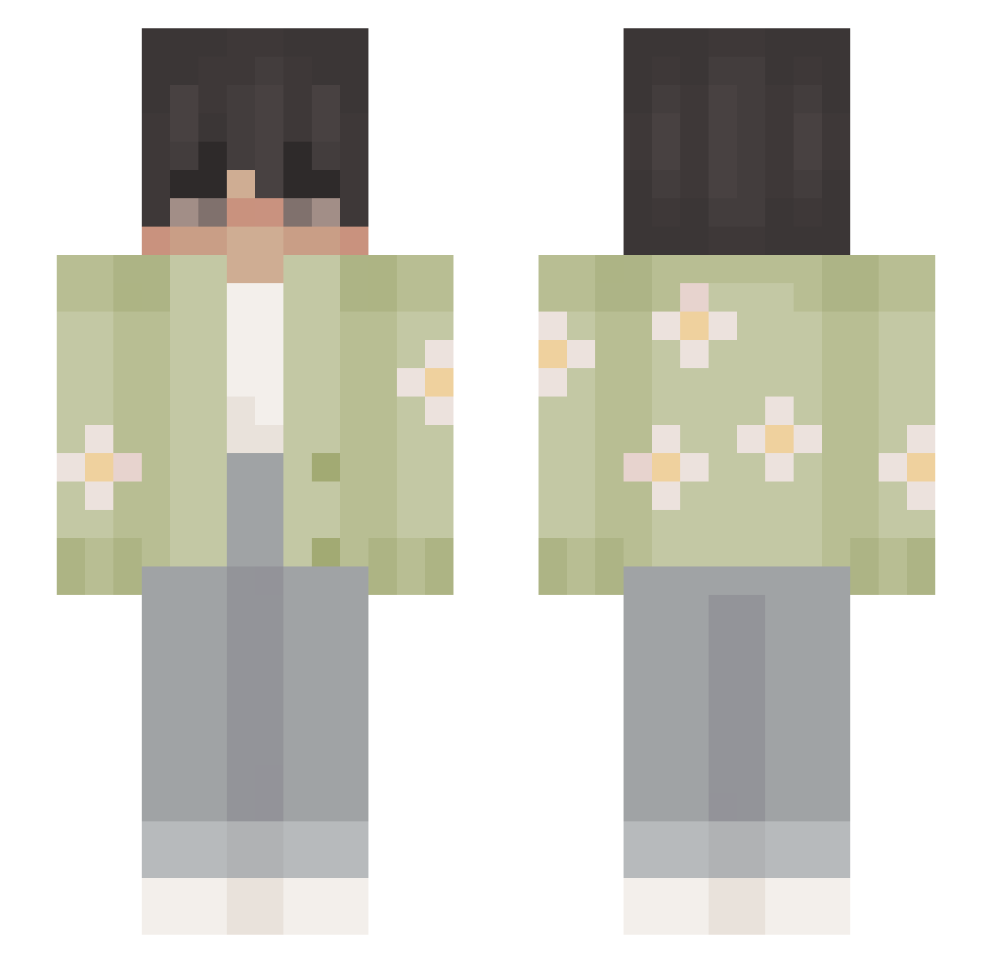 Dqsco Minecraft skin, front and back view