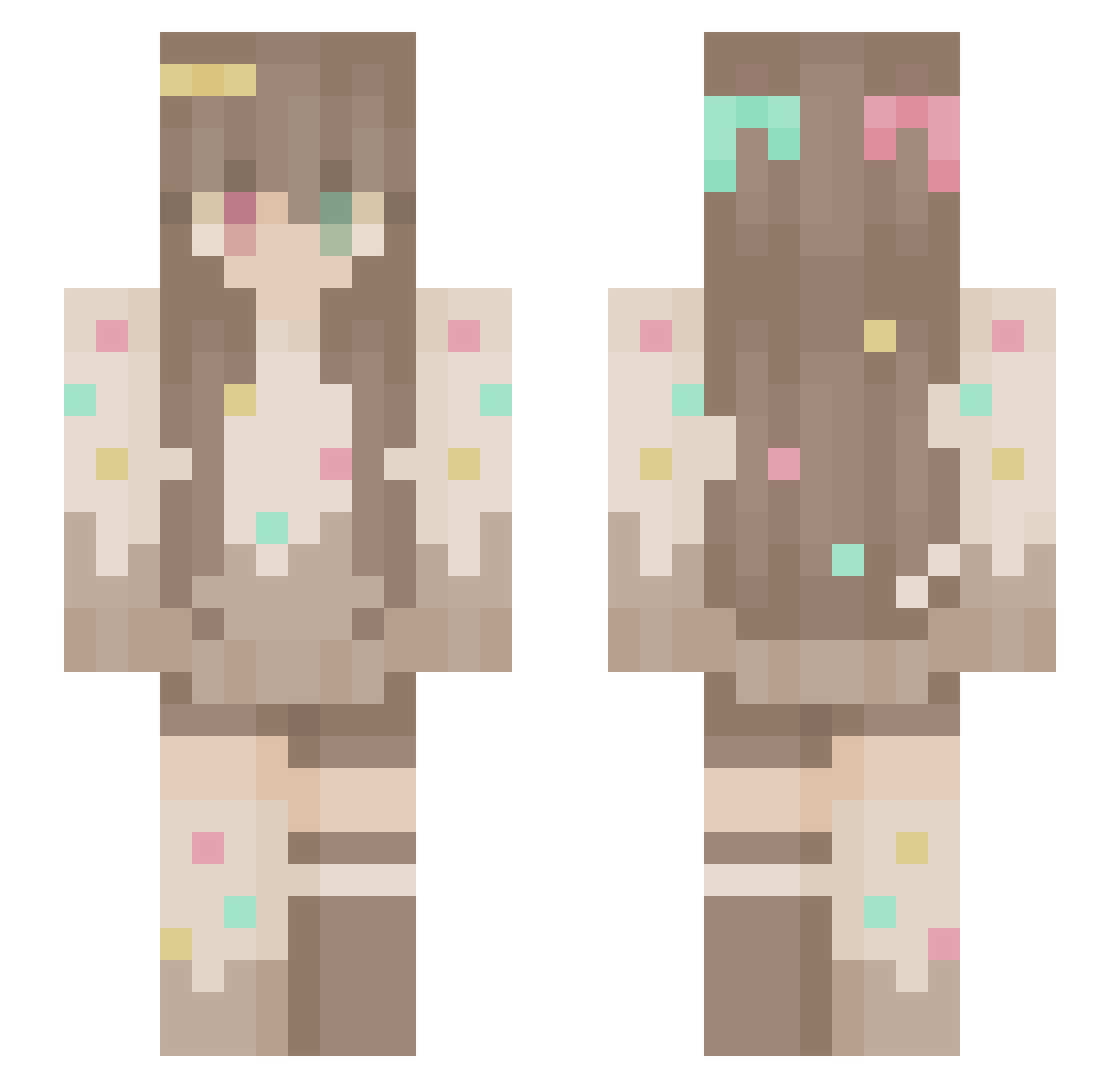 kkukula Minecraft skin, front and back view