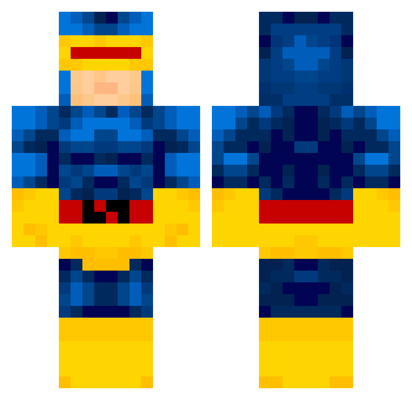 HeroOfTheAges Minecraft skin, front and back view