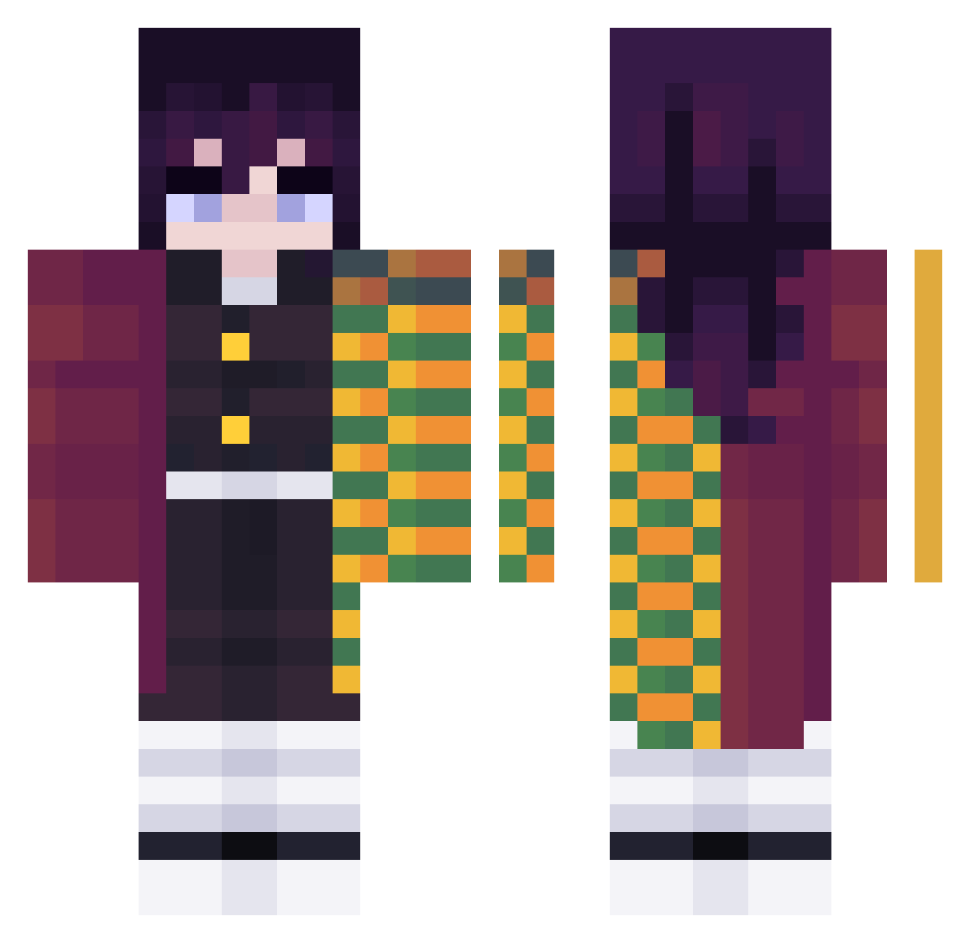 bruhwhatrudoing Minecraft skin, front and back view