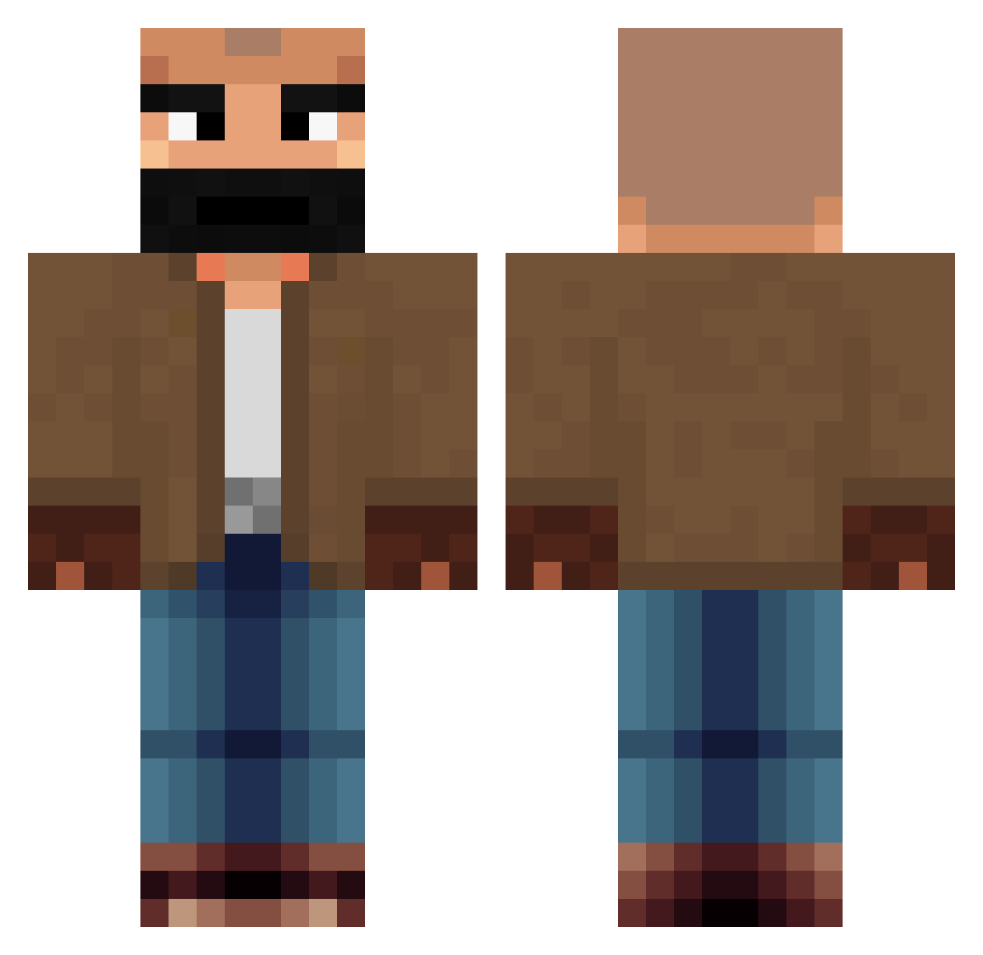 FoxieePL Minecraft skin, front and back view