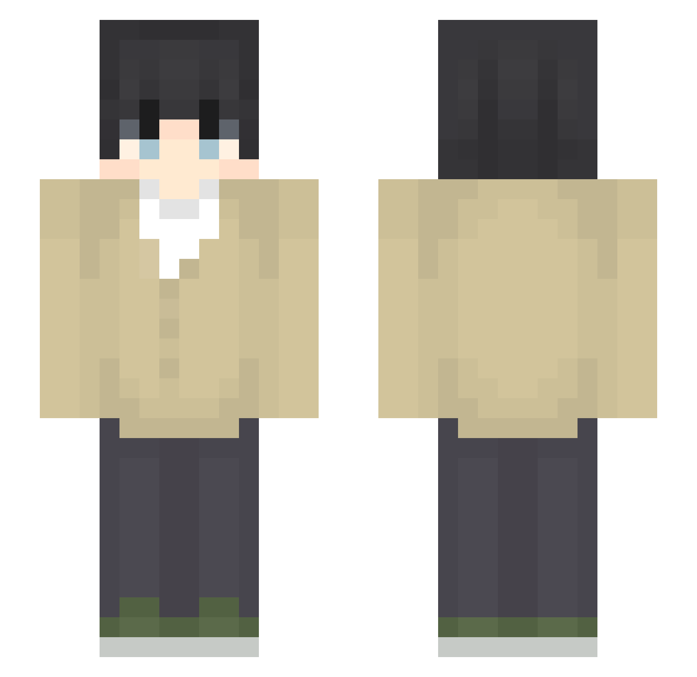 BahnieG Minecraft skin, front and back view