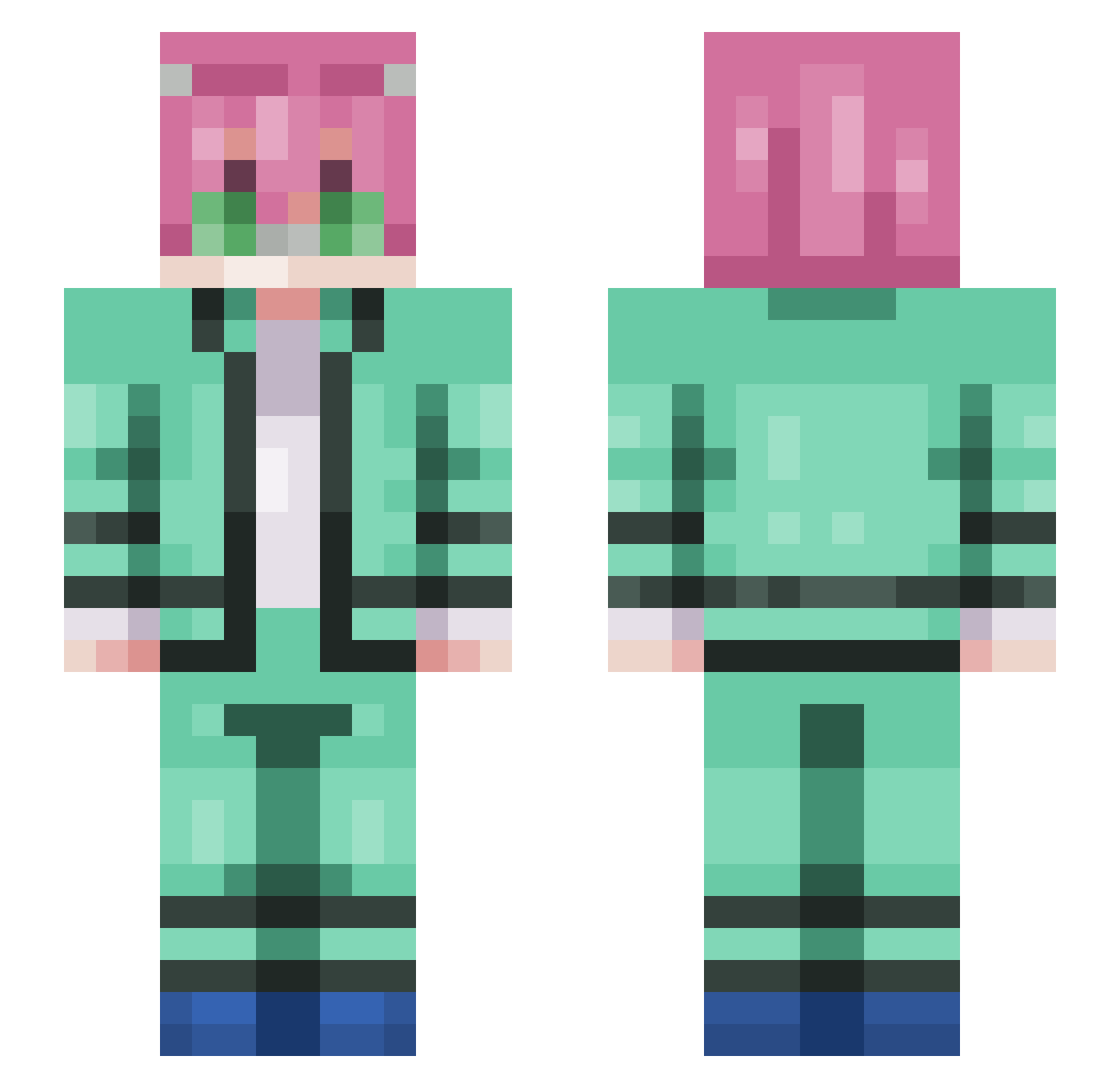 Warwick2022 Minecraft skin, front and back view