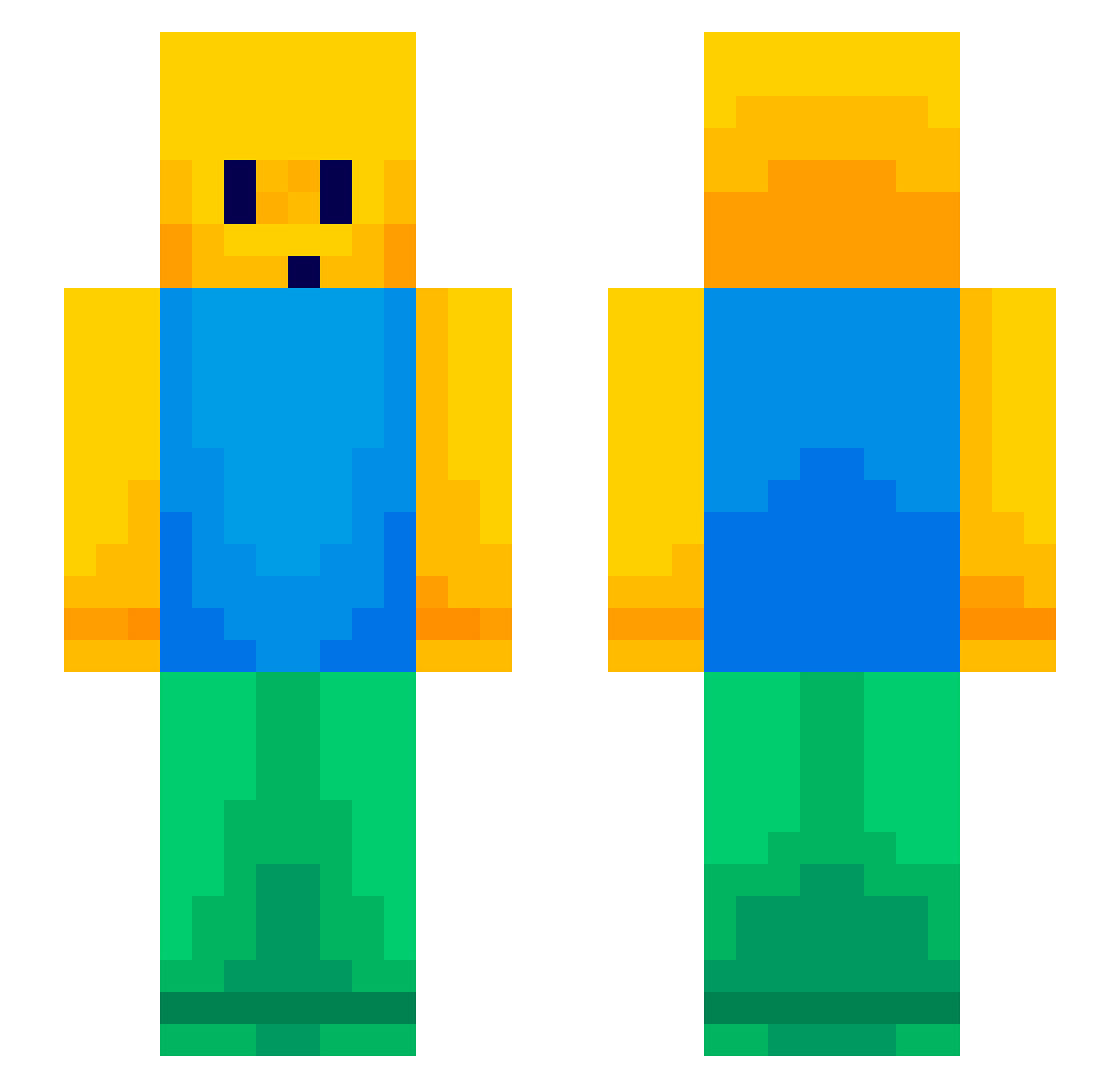 Just_Roon Minecraft skin, front and back view