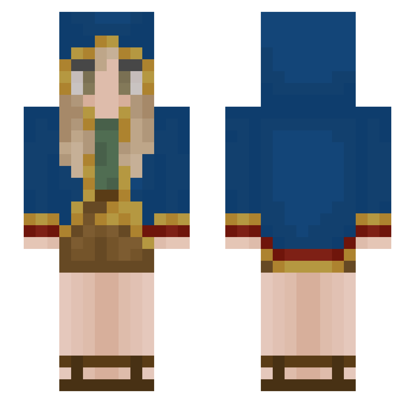 TruehEatsMen Minecraft skin, front and back view