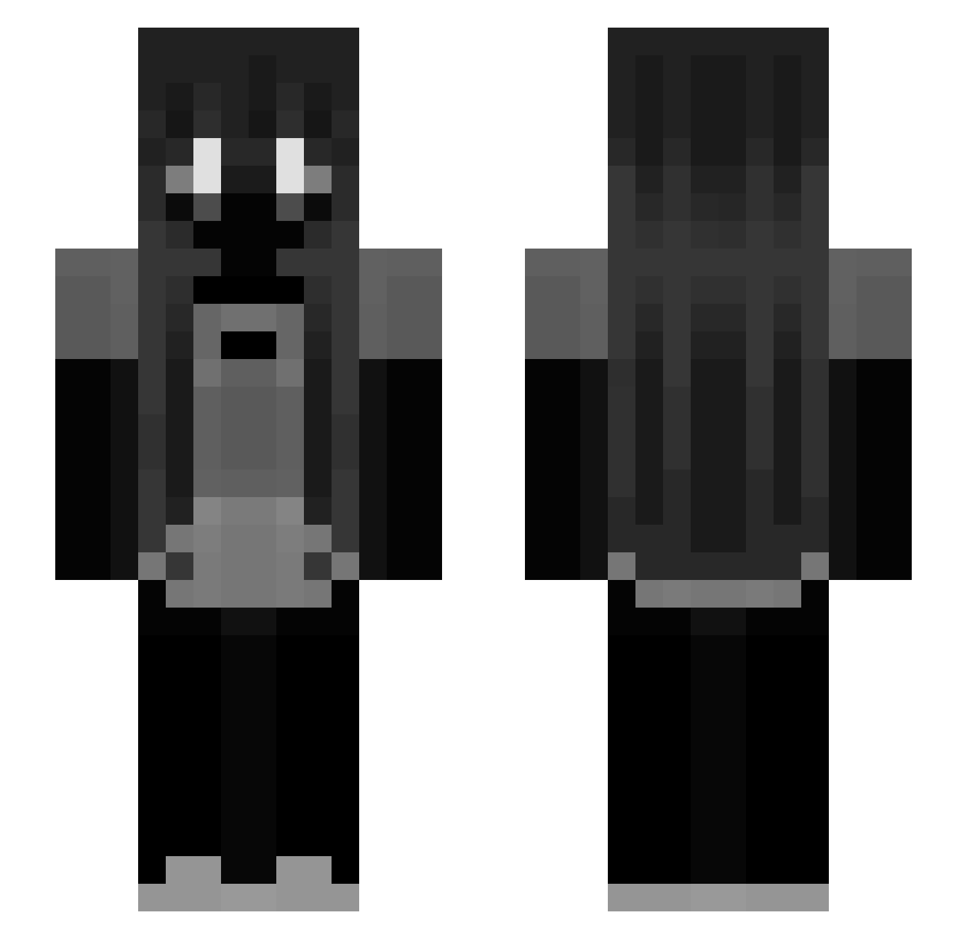 Tr1sTe Minecraft skin, front and back view