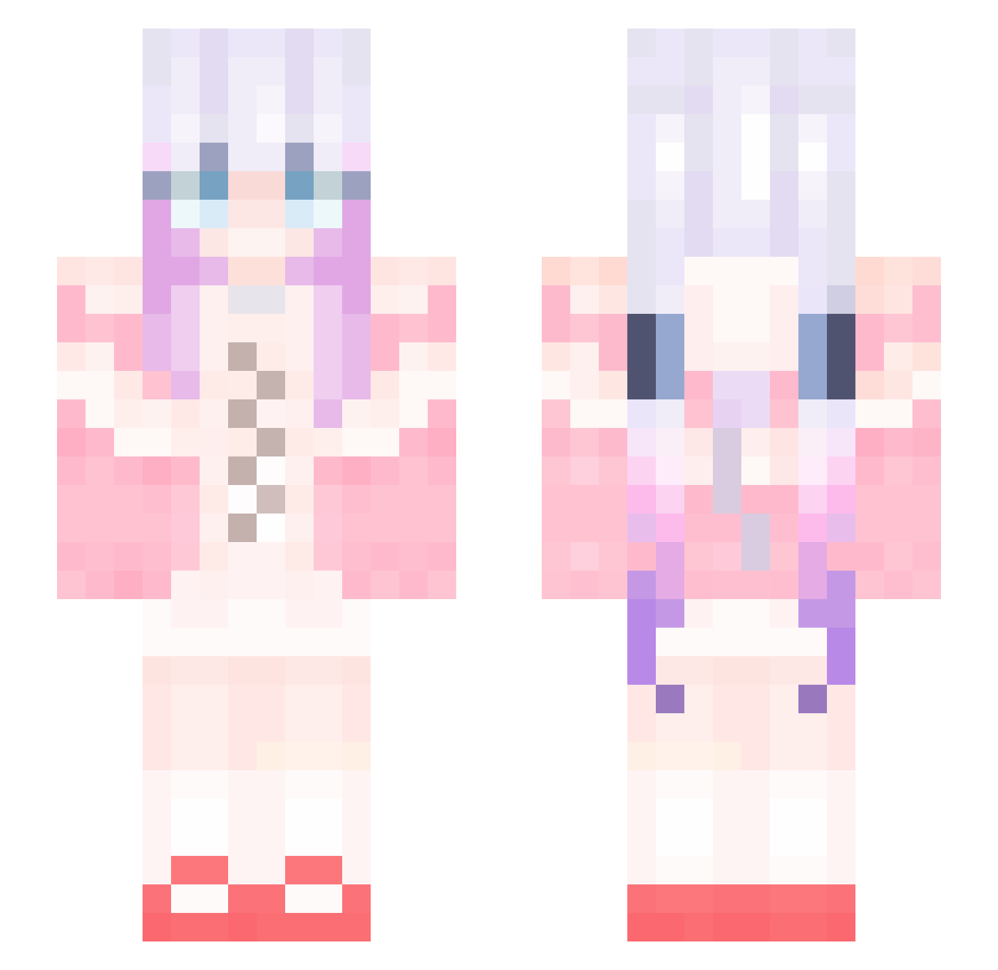 Pop06 Minecraft skin, front and back view