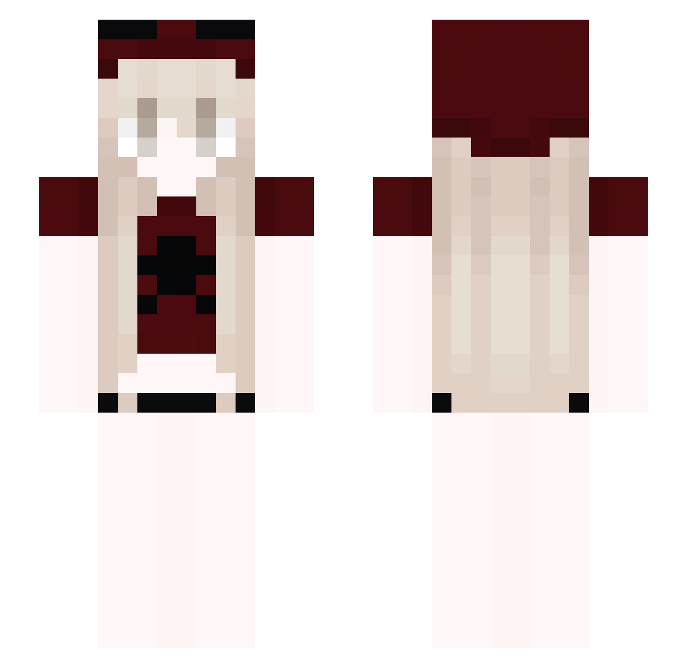 sweetily Minecraft skin, front and back view